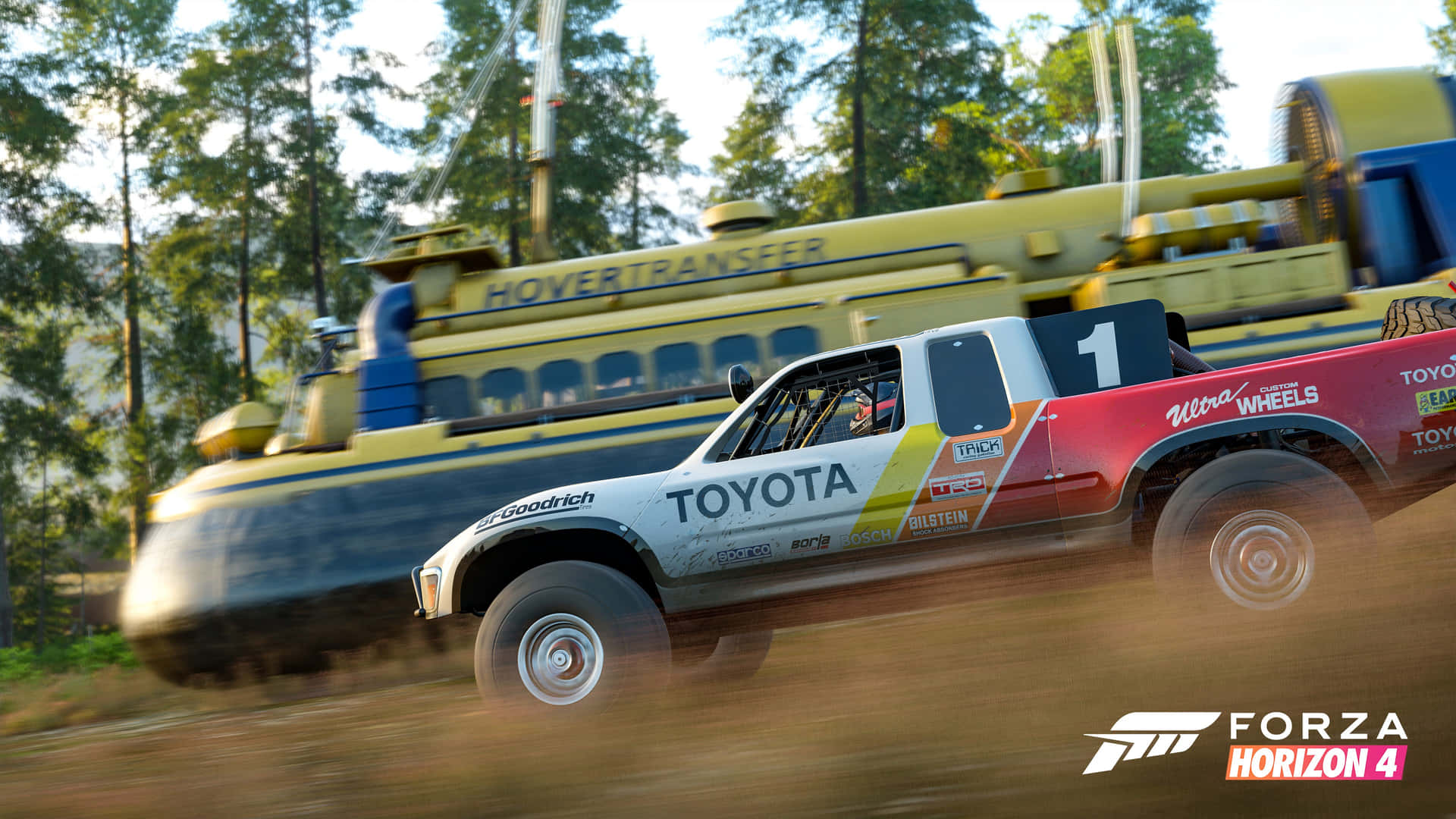 4k Forza Horizon 4 Background Truck Racing A Train