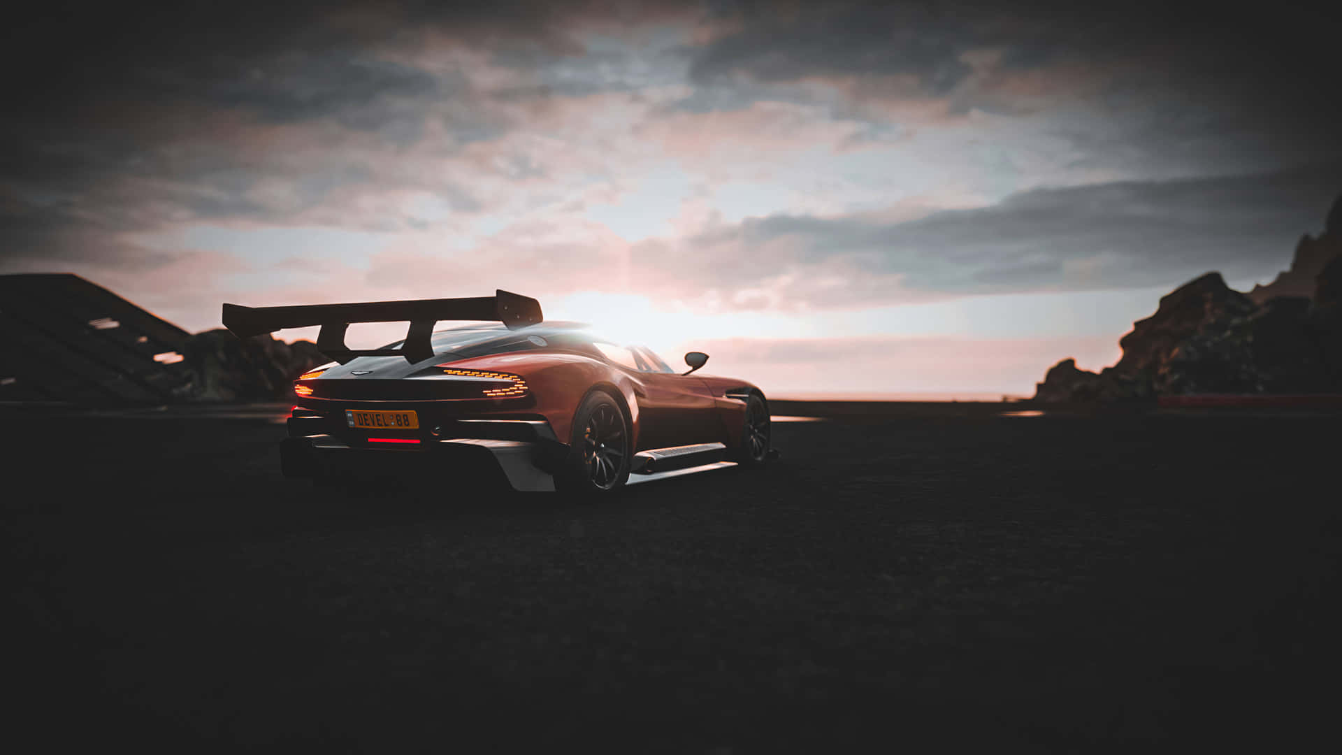 Sfondo4k Di Forza Horizon 4: Arancione Aston Martin Vulcan.