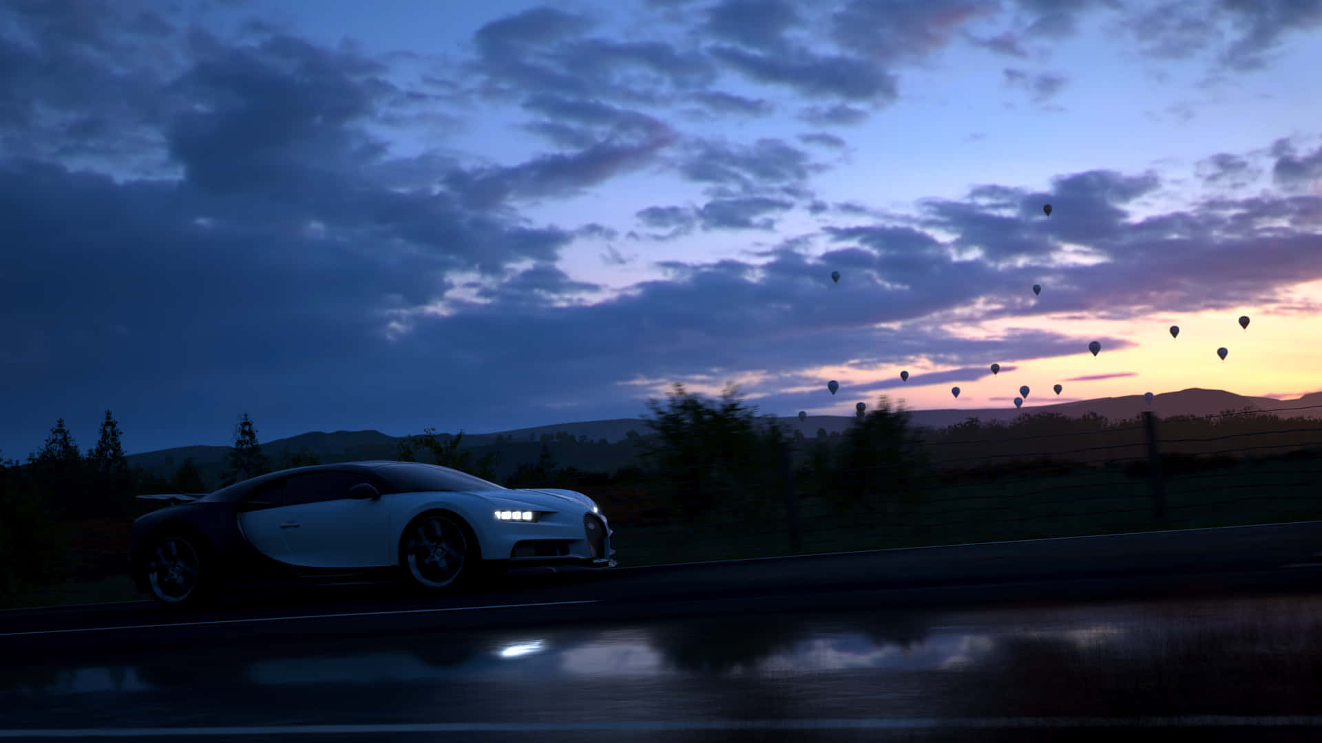 4k Forza Horizon 4 Background White With Black Bugatti Chiron
