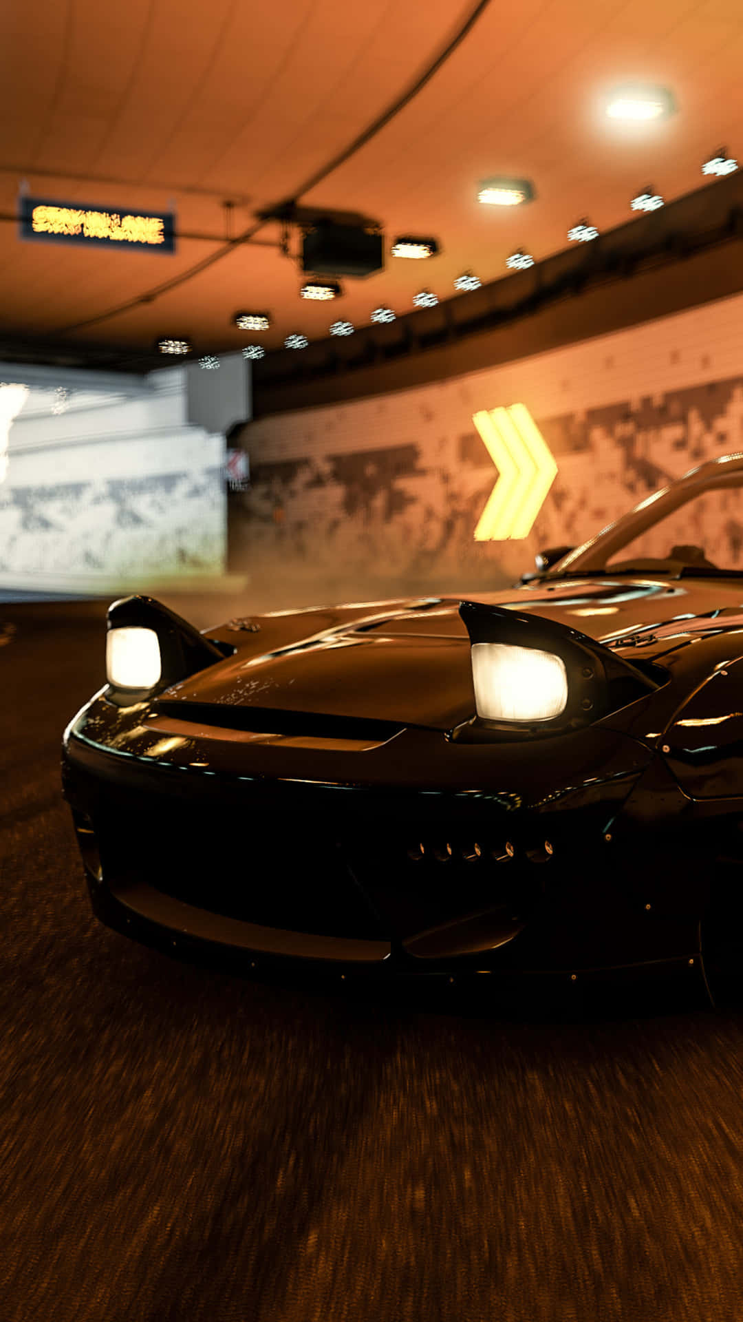 4k Forza Motorsport 7 Glossy Black Mazda Rx-7 Background