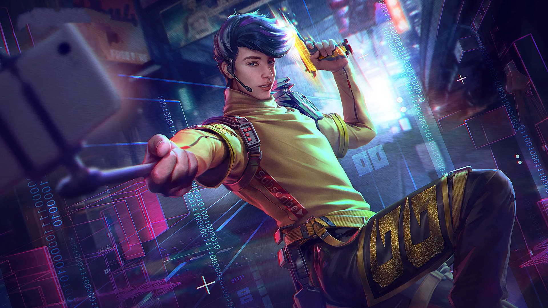 4k Free Fire Garena Character Wolfrahh Wallpaper