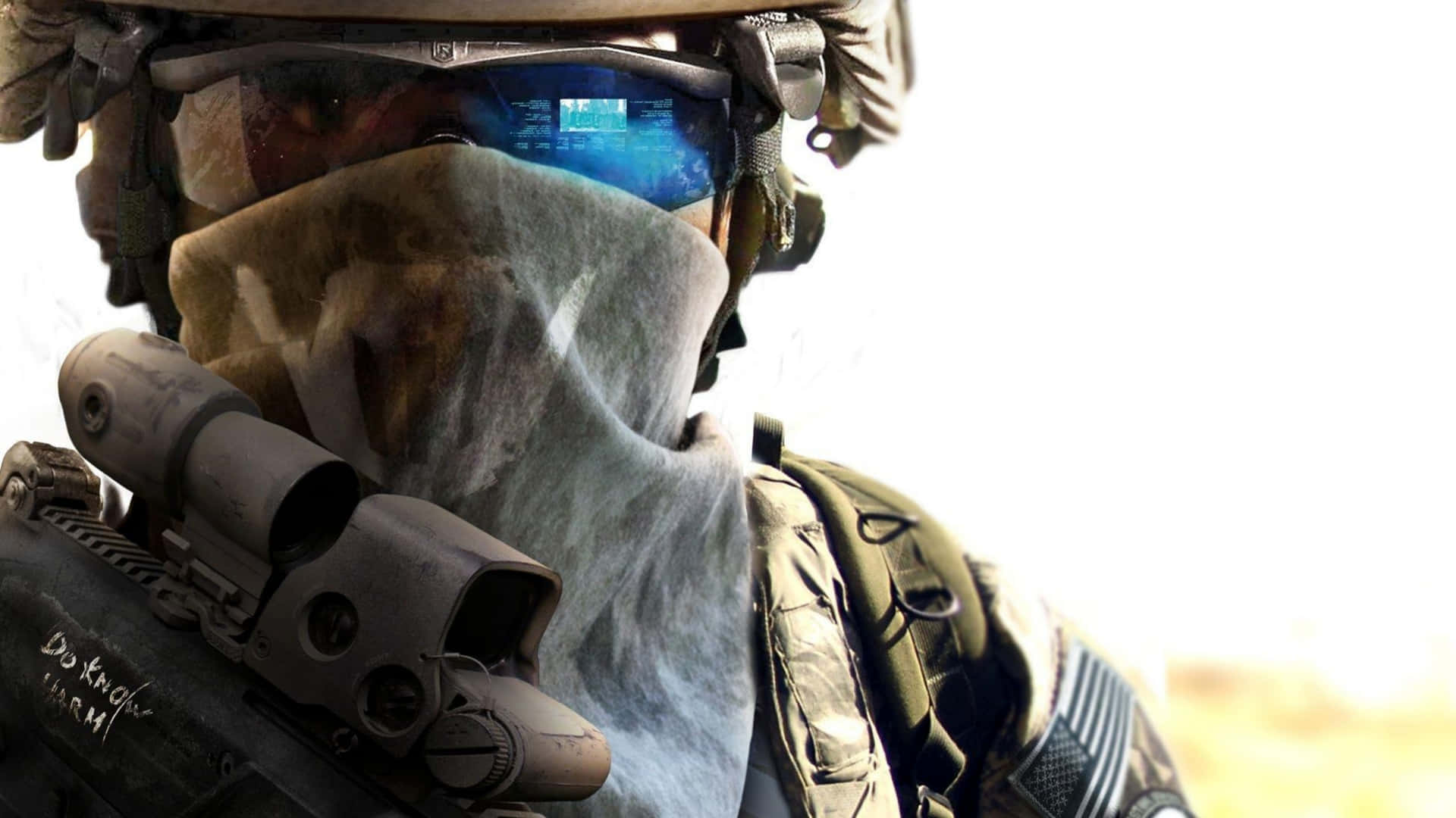 Imágenesen Primer Plano Del Soldado Militar De Ghost Recon En 4k. Fondo de pantalla