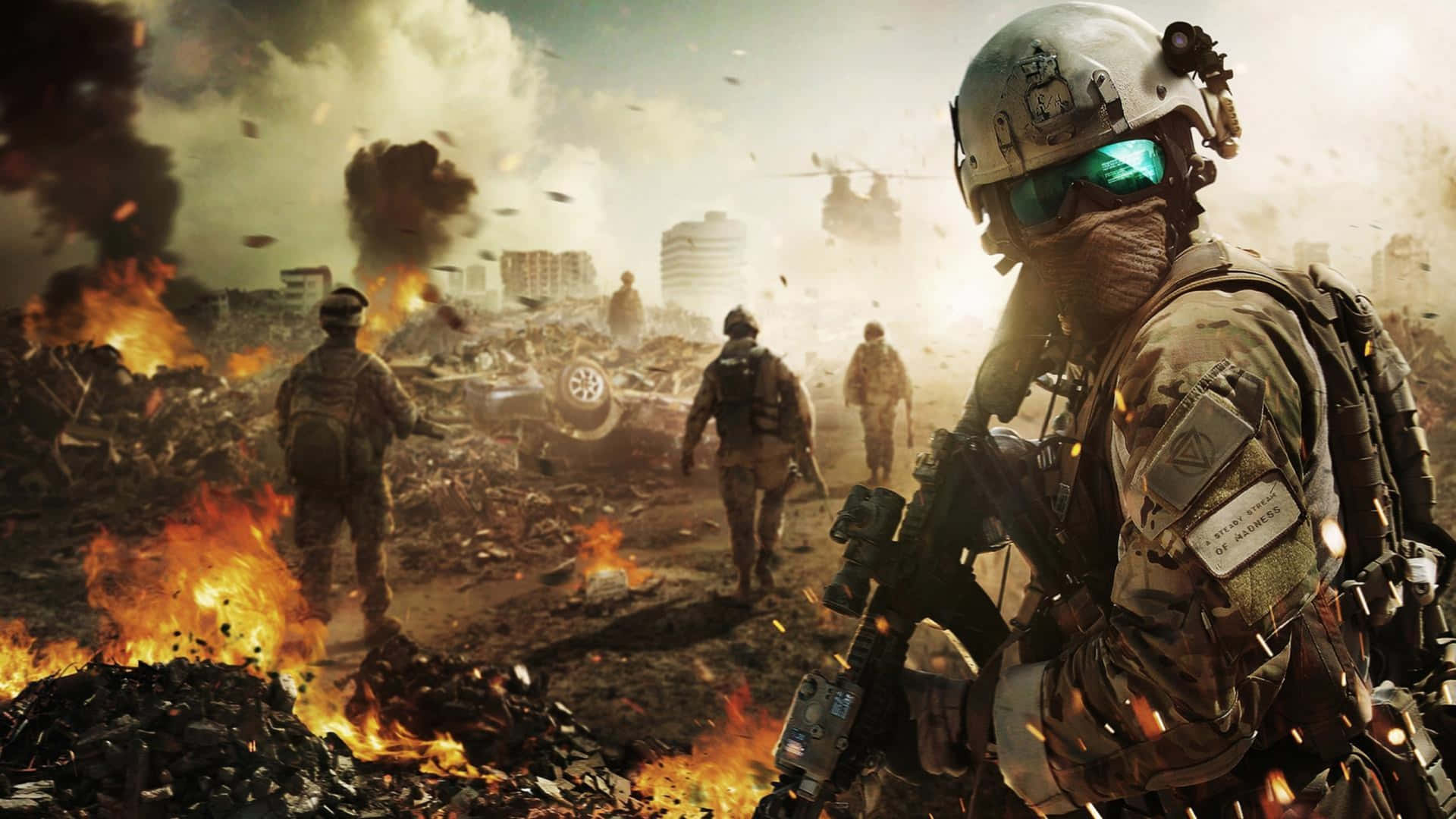 4k Ghost Recon Future Soldier Burning City Pictures Wallpaper