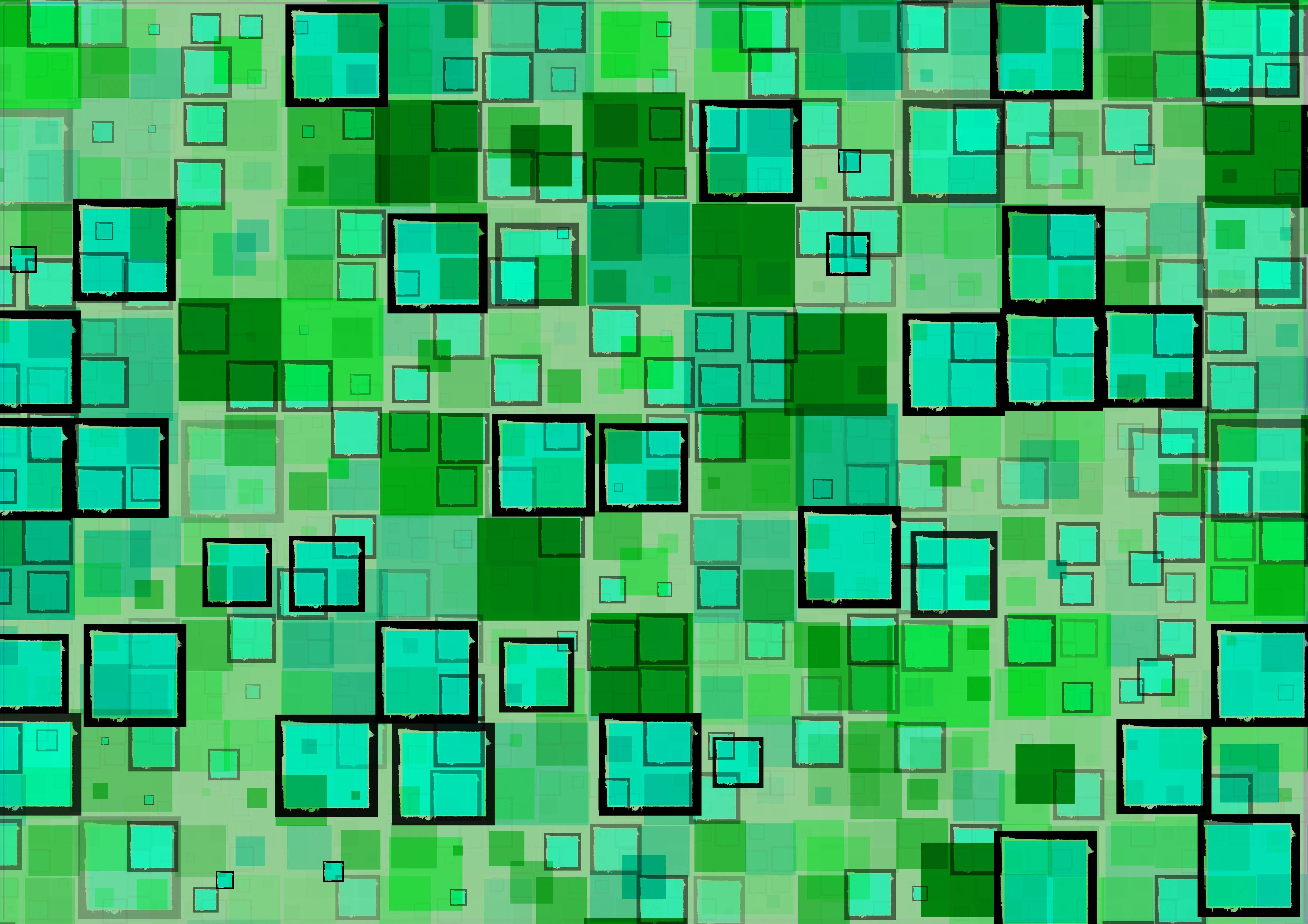 4k Green Geometric Squares Wallpaper
