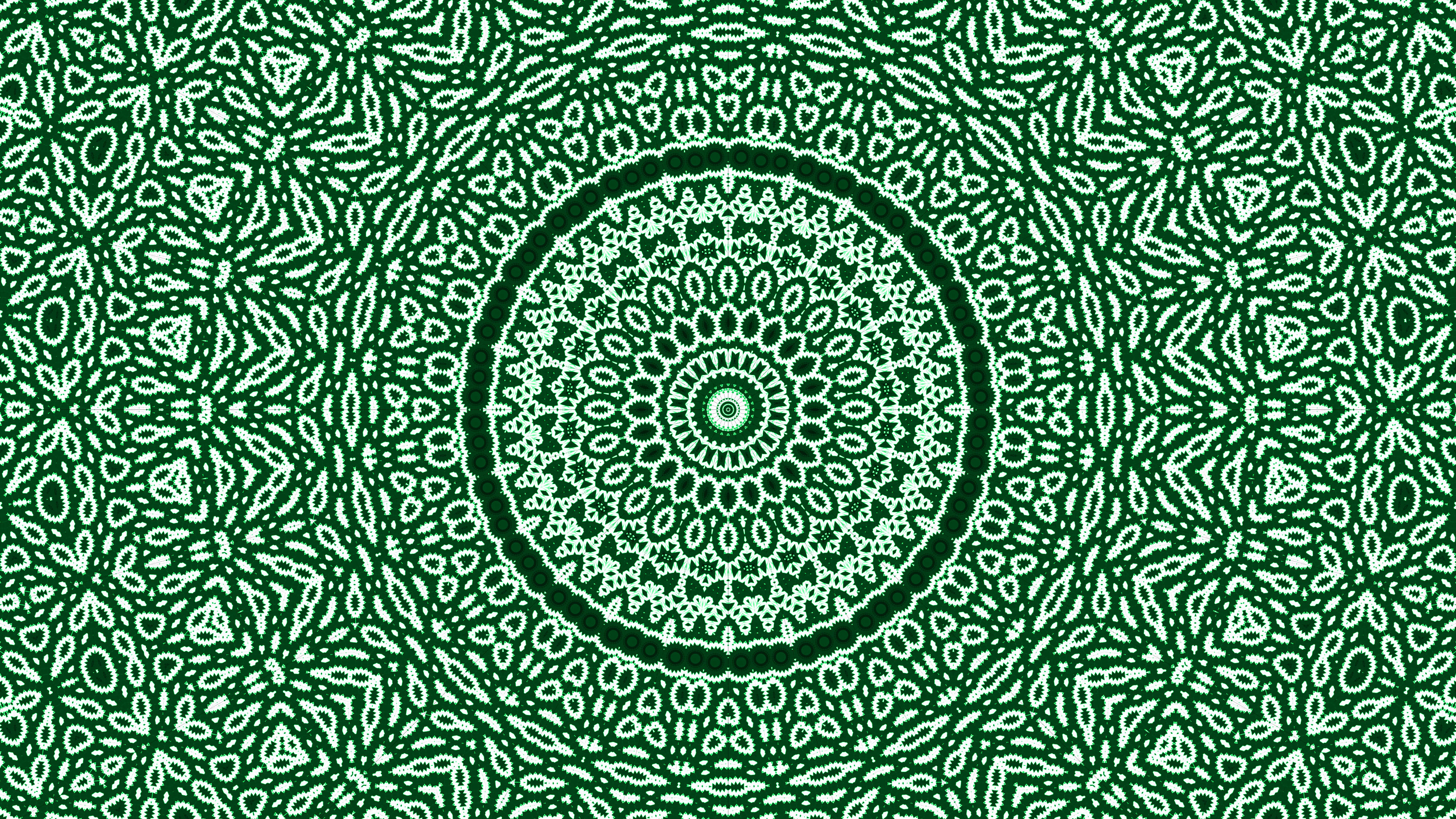 4k Green Mandala Vector Art Wallpaper