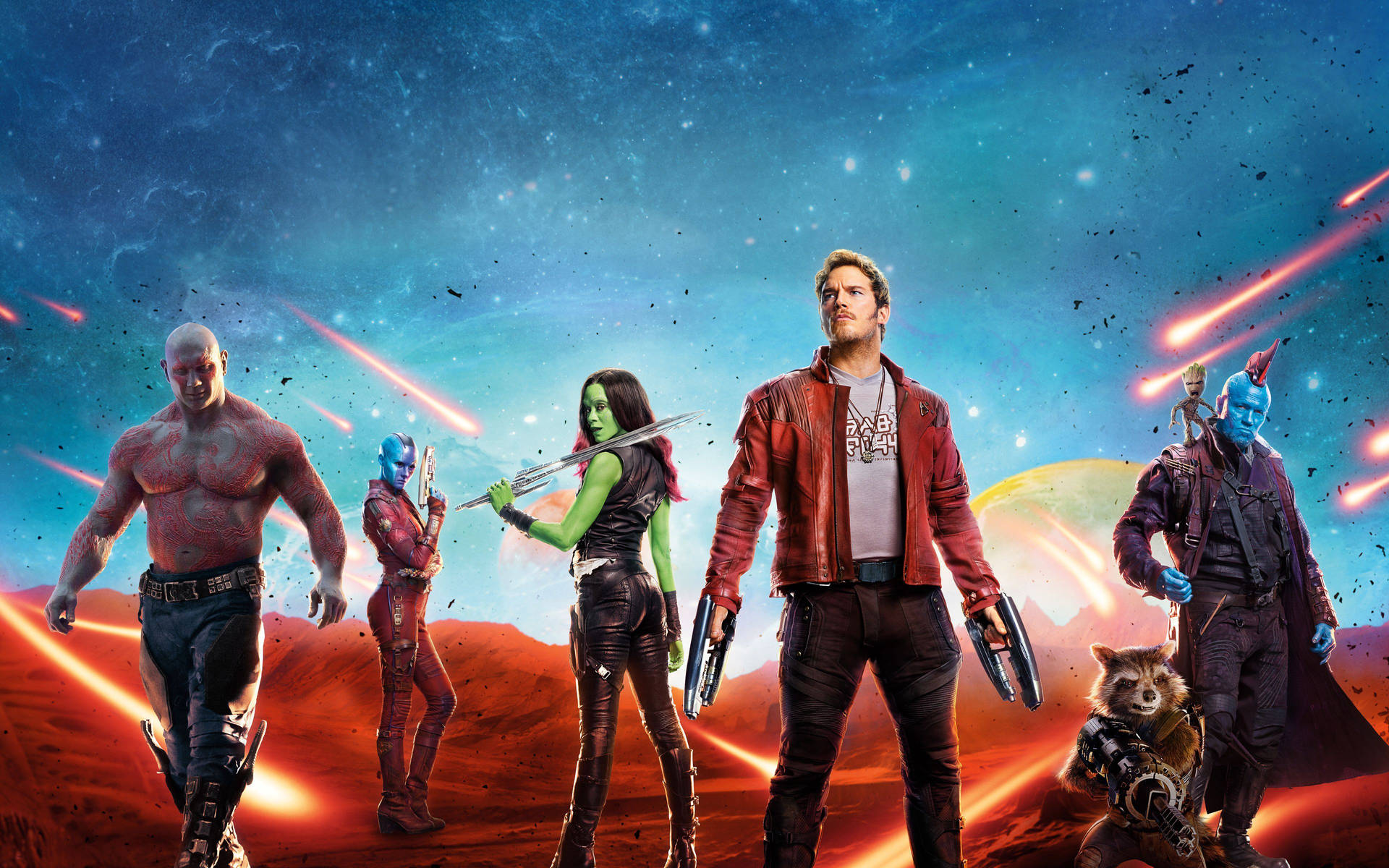 "Four Guardians Protecting the Galaxy" Wallpaper