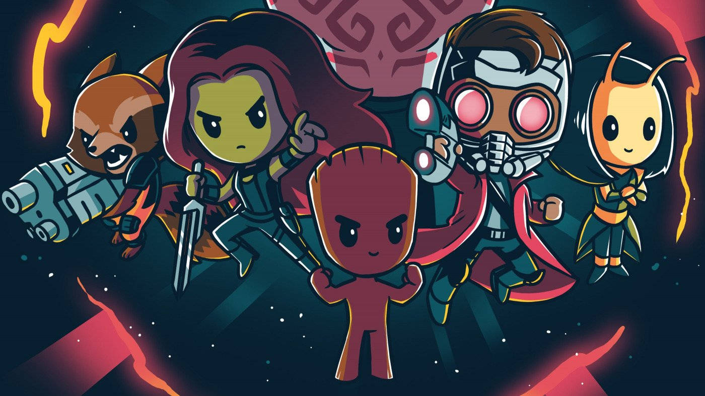 The fun and fearless Guardians of the Galaxy. Wallpaper