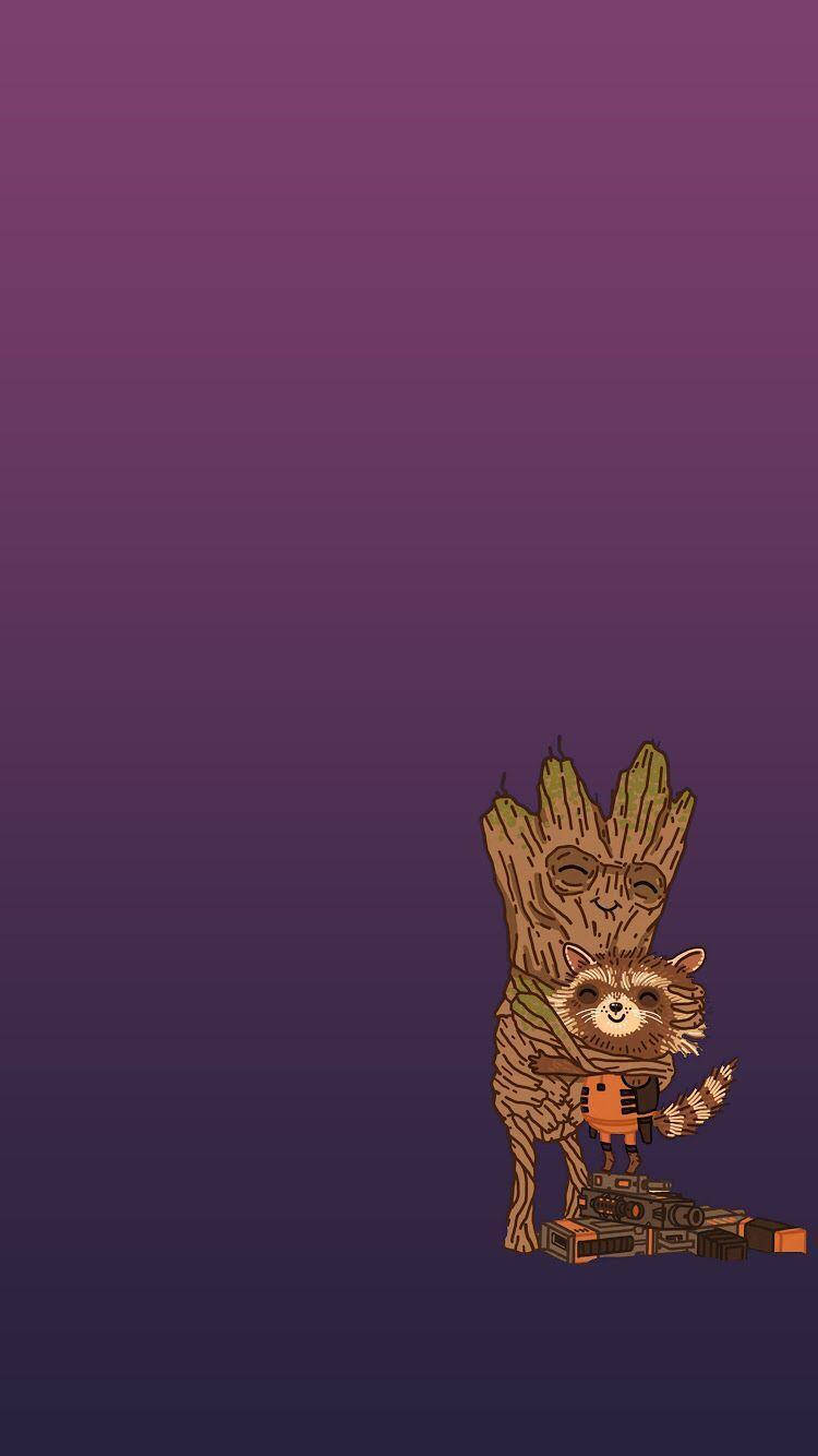 4k Guardians Of The Galaxy Groot And Rocket Raccoon Wallpaper