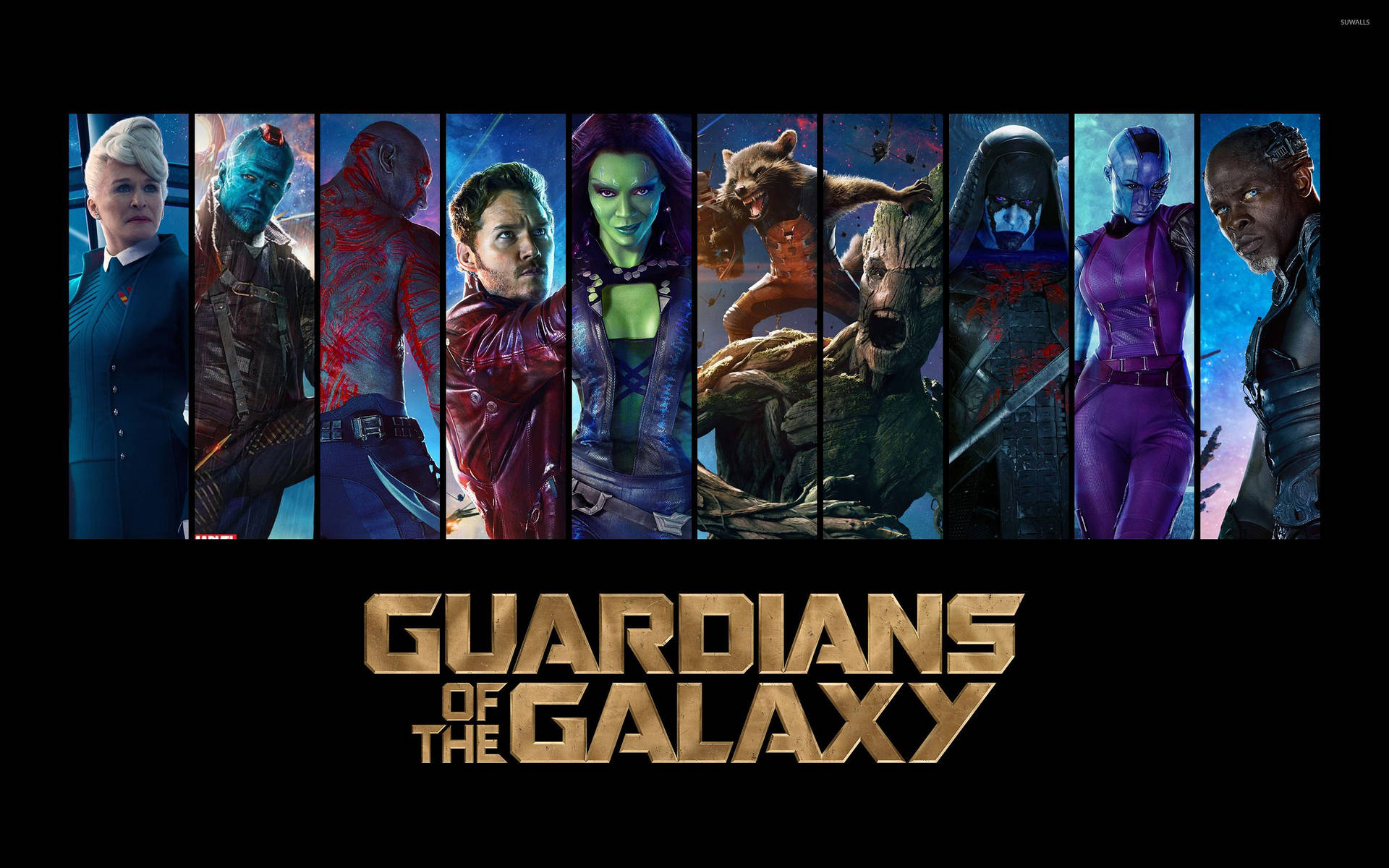 En helte-temaet 4K Wallpaper af Guardians of the Galaxy Wallpaper