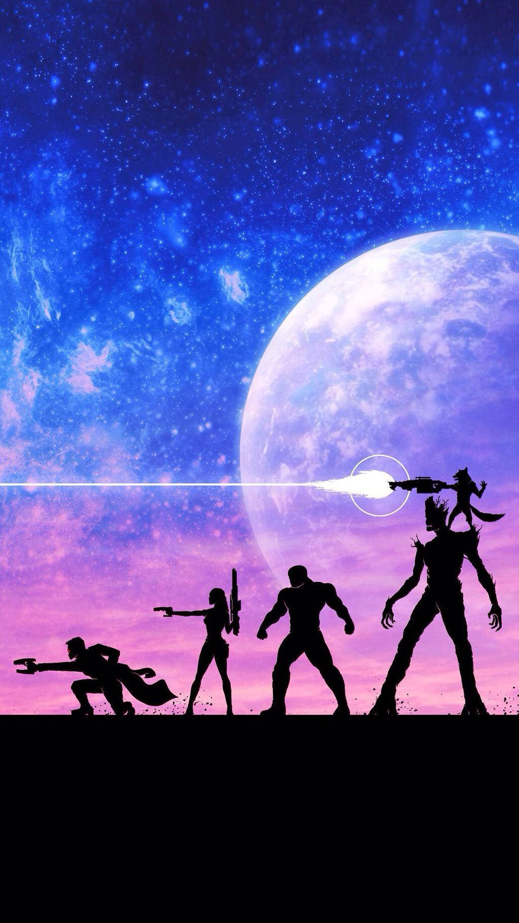 4k Guardians Of The Galaxy Heroes Silhouette Wallpaper