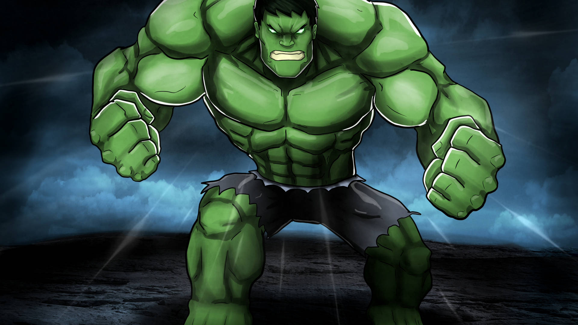 4k Hulk Muscled Comic Drawing Background