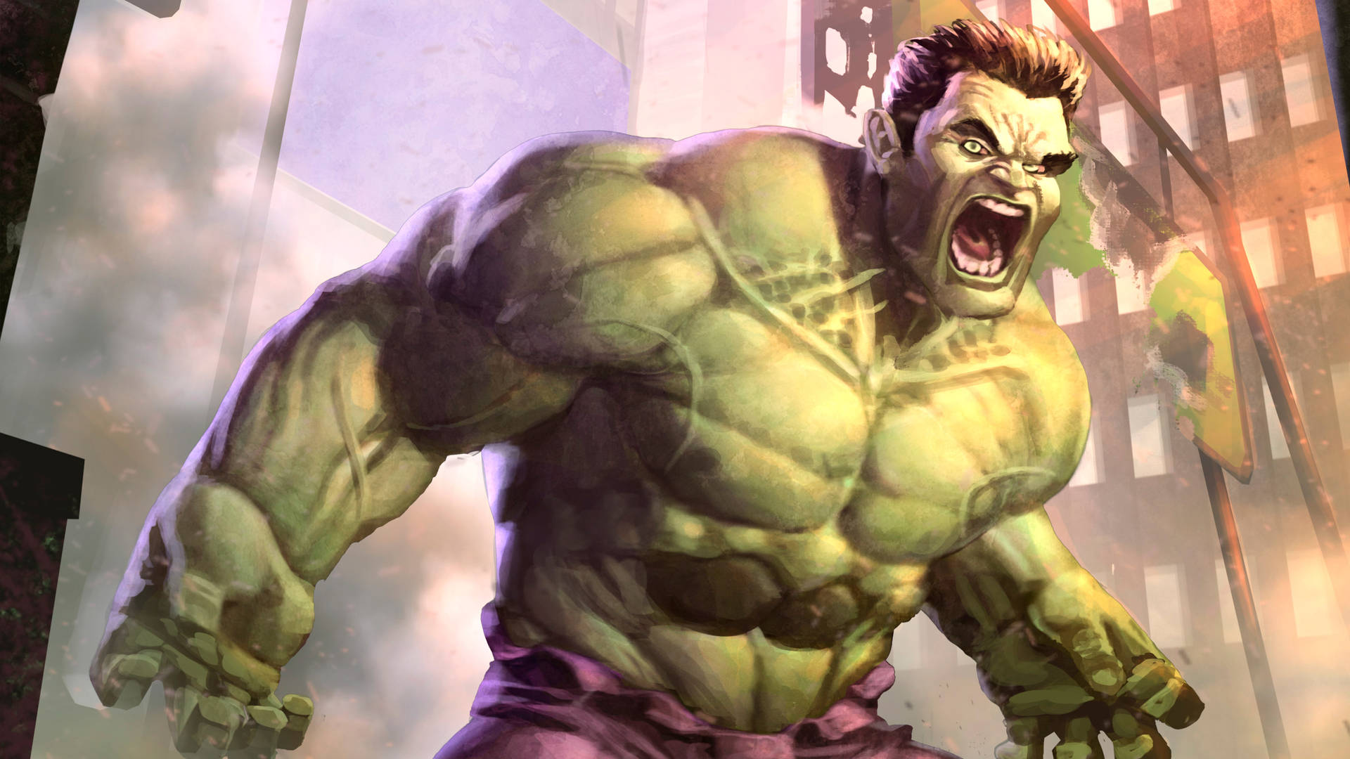 4k Hulk Paint Art Background