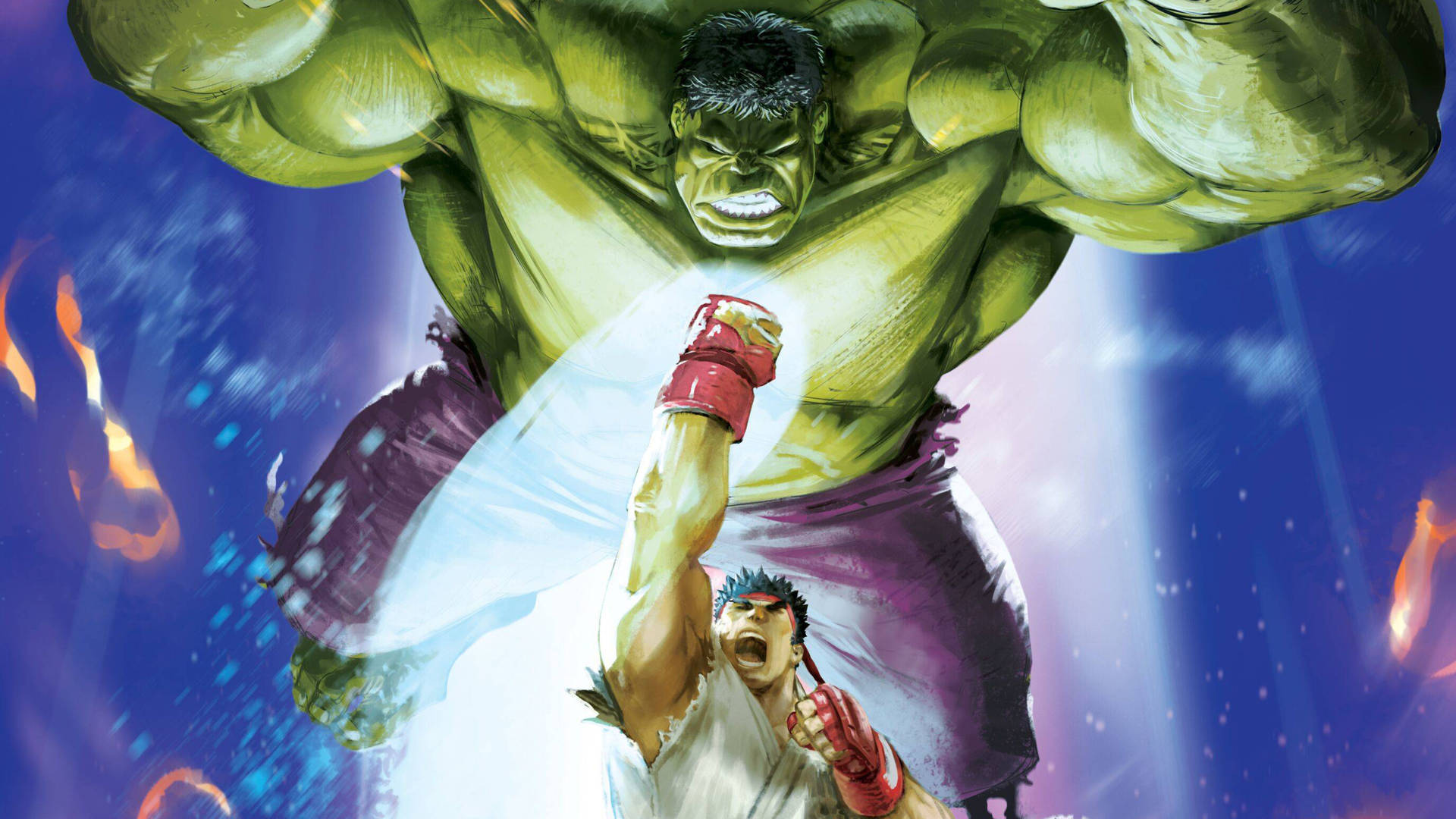 4k Hulk Vs. Anime Guy Background