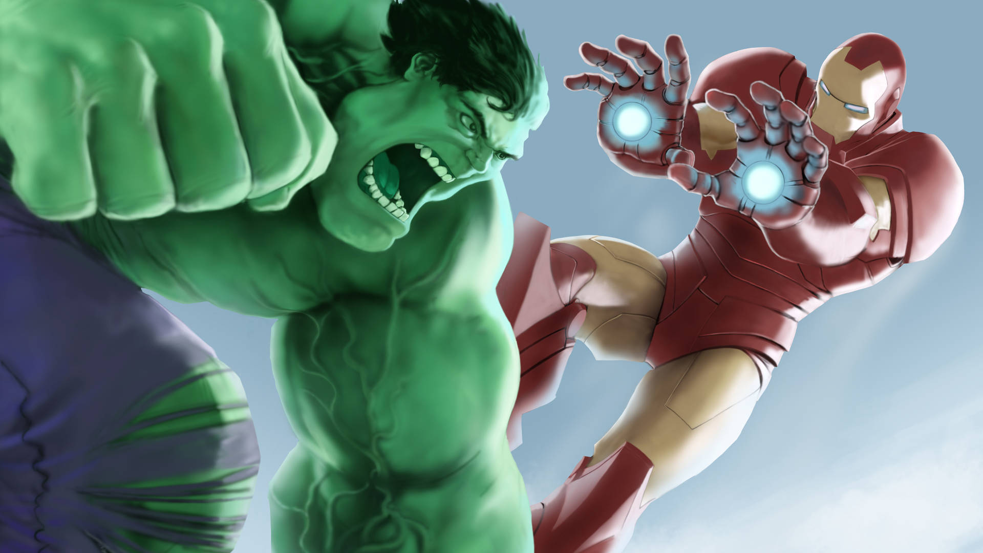 4k Hulk Vs. Iron Man Background