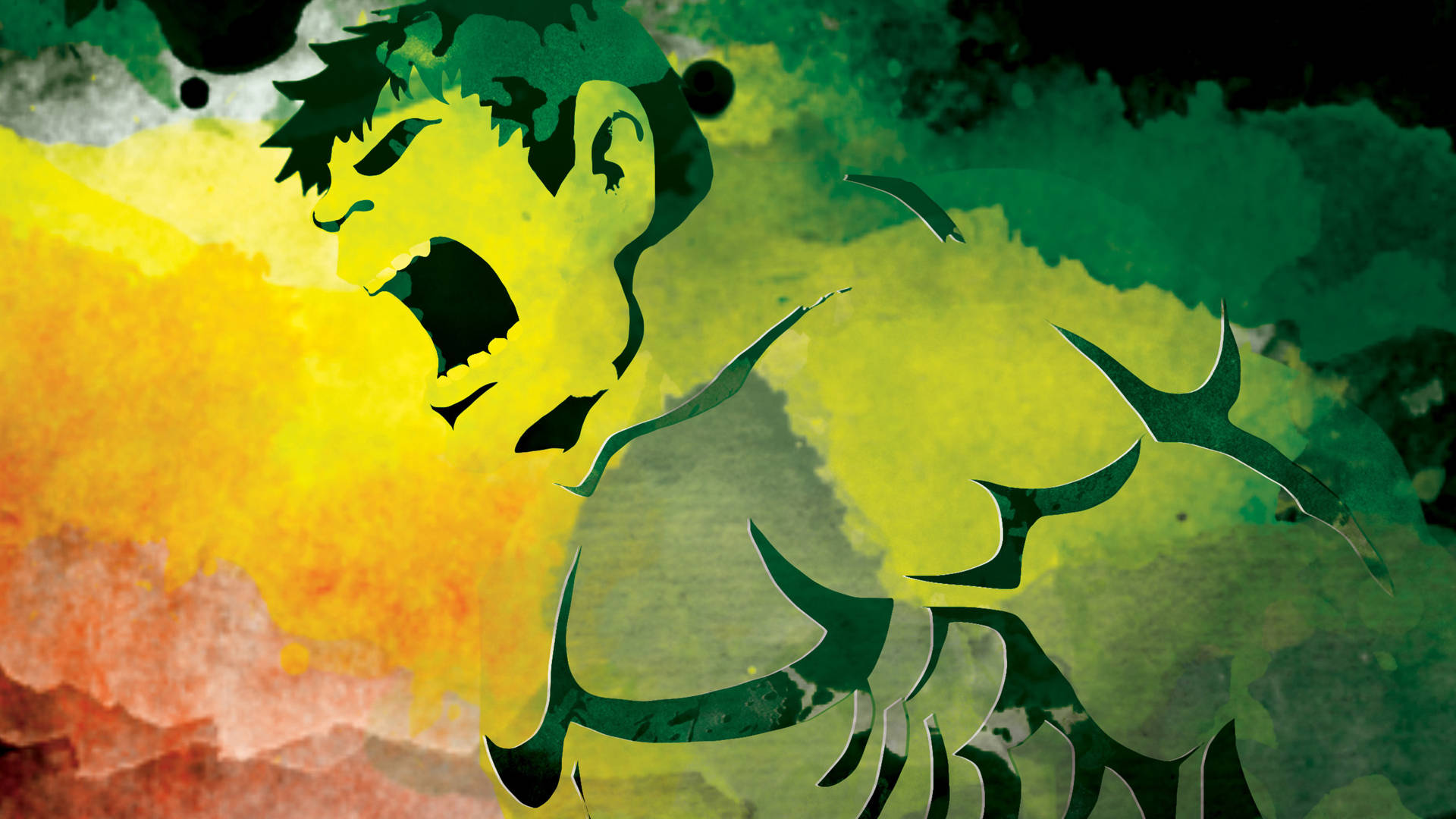 4k Hulk Watercolor Art Background