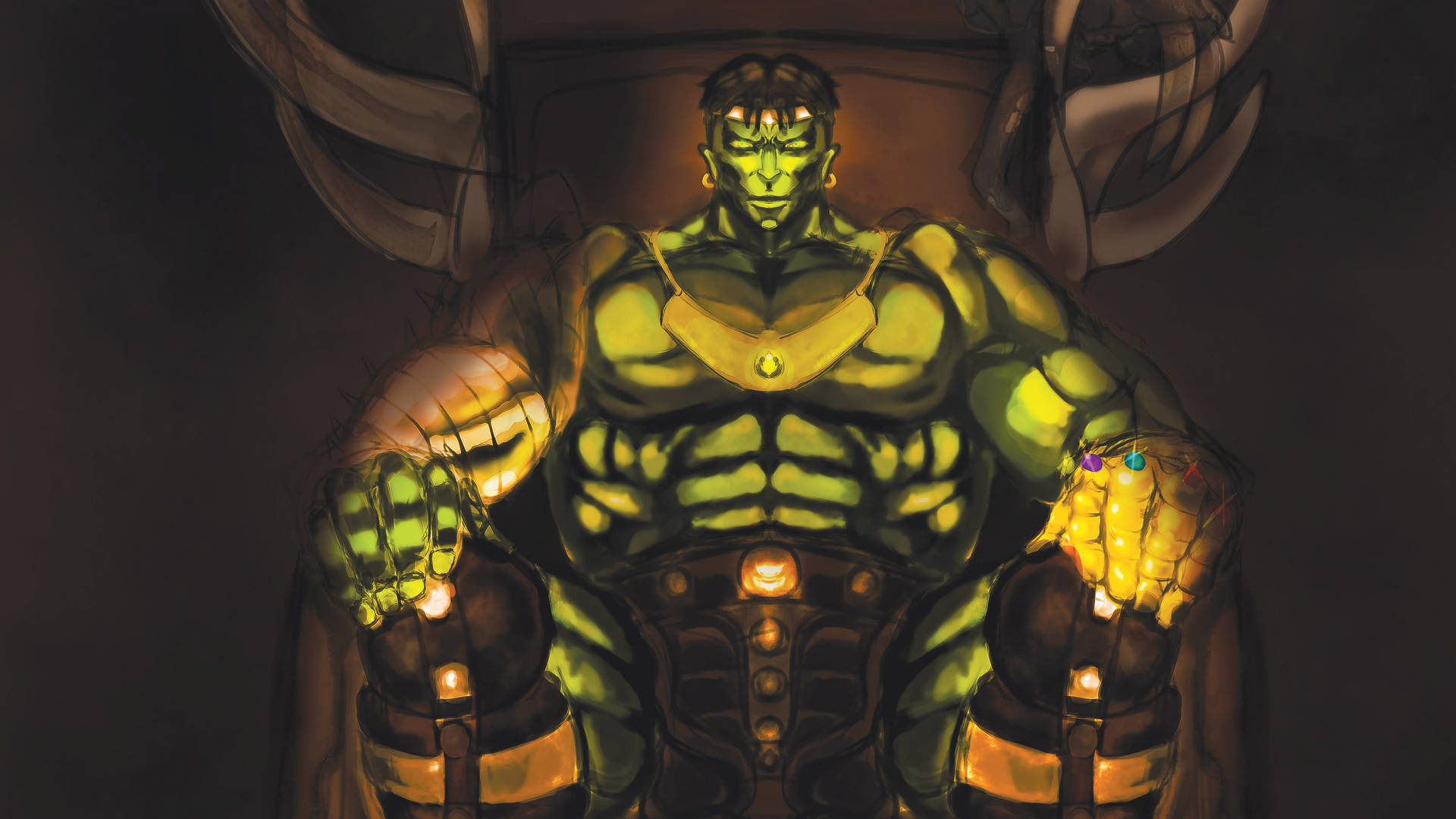 4k Hulk With Infinity Gauntlet Background