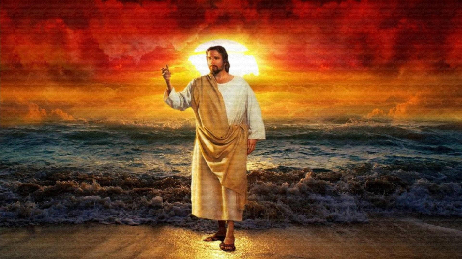 4k Jesus Near The Shore