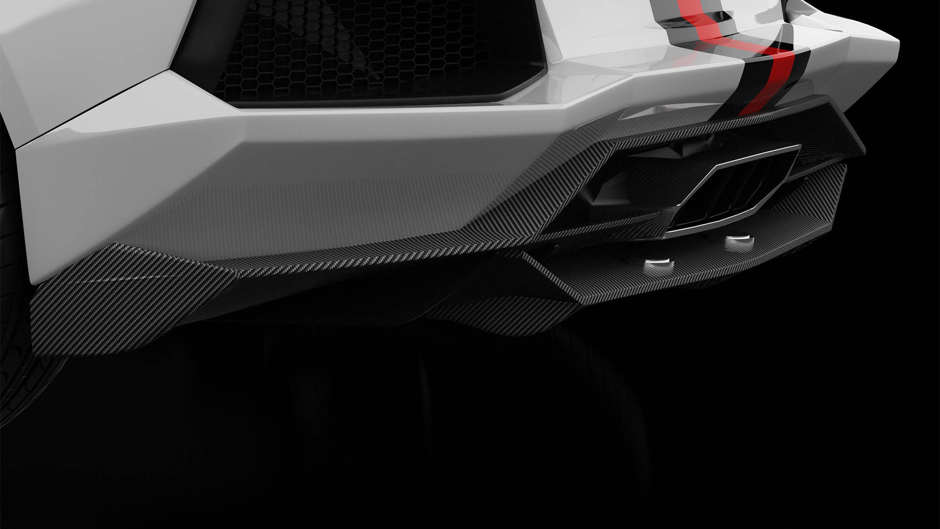 Scarico In Fibra Di Carbonio 4k Lamborghini Aventador Sfondo
