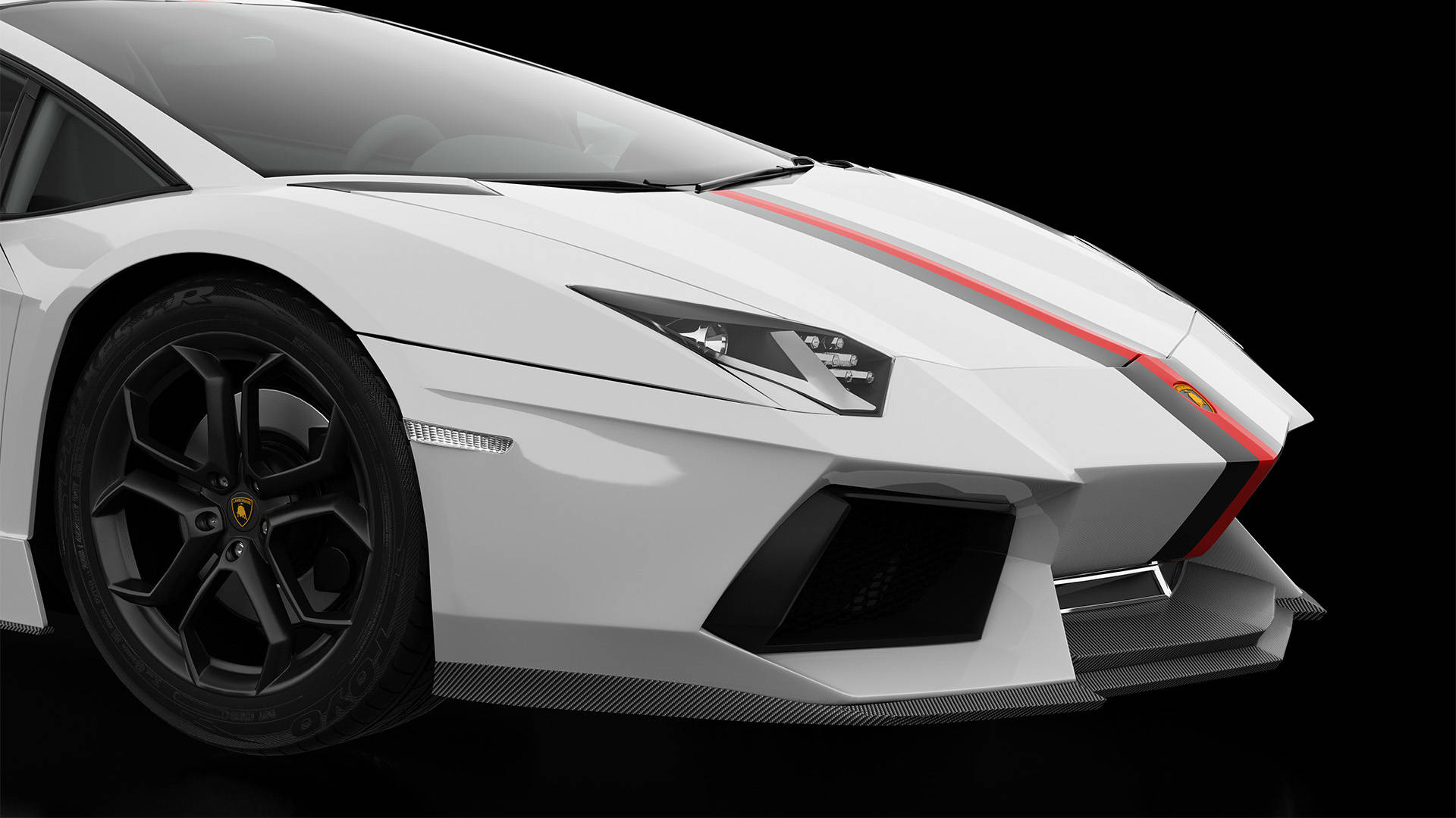 4k Lamborghini Aventador In Bianco Sfondo
