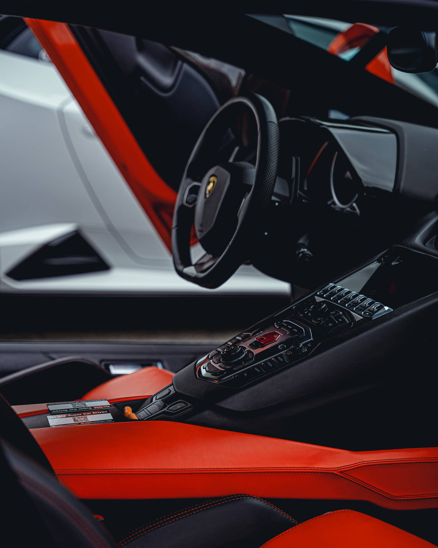 Volante Nero Lamborghini 4k Sfondo
