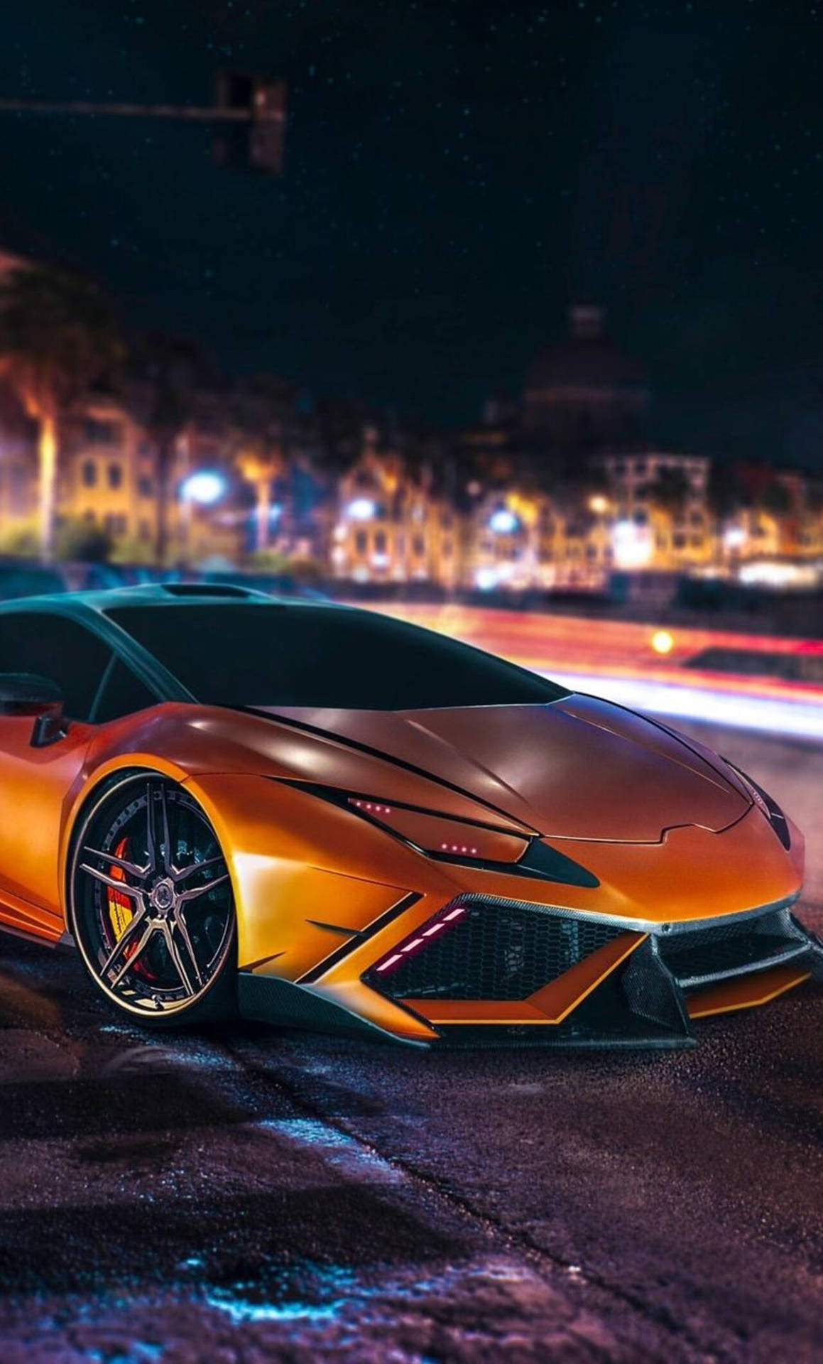 Höj Nivån På Ditt Iphone-spel Med Denna 4k Lamborghini-tema Bakgrundsbild. Wallpaper