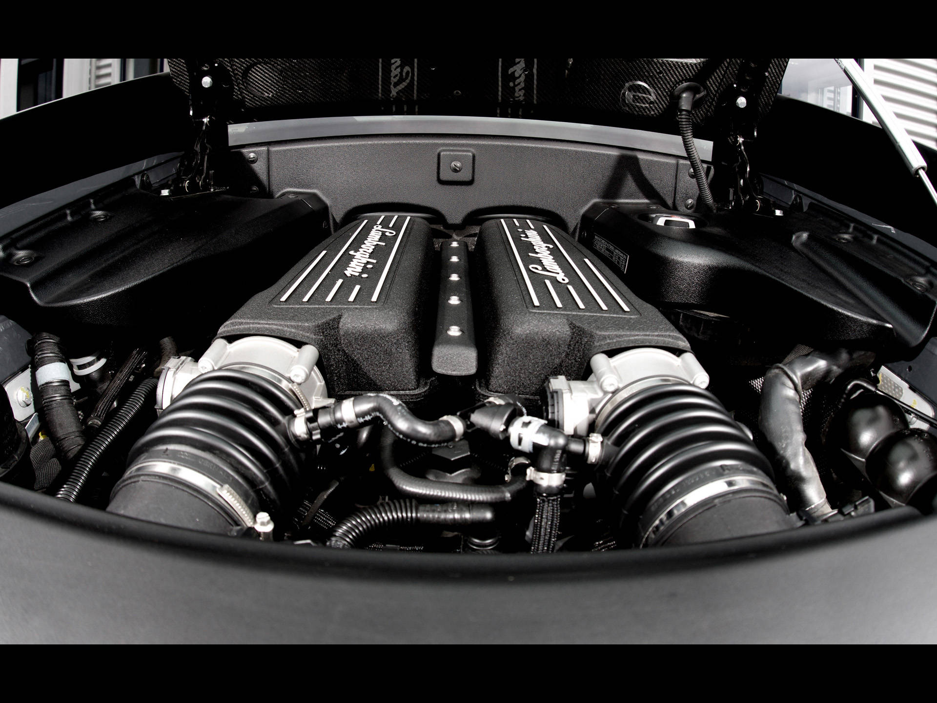 4k Lamborghini Twin Turbo V12-motor Wallpaper