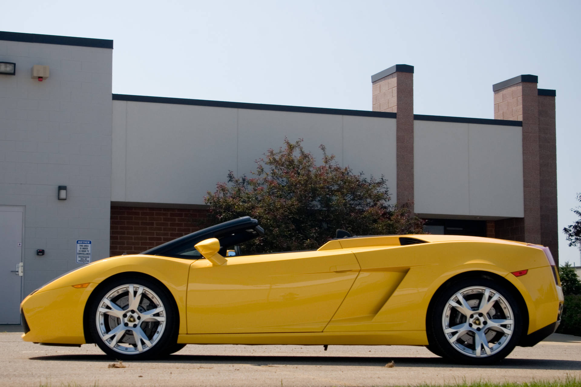 4K Lamborghini gul konvertibel tapet Wallpaper