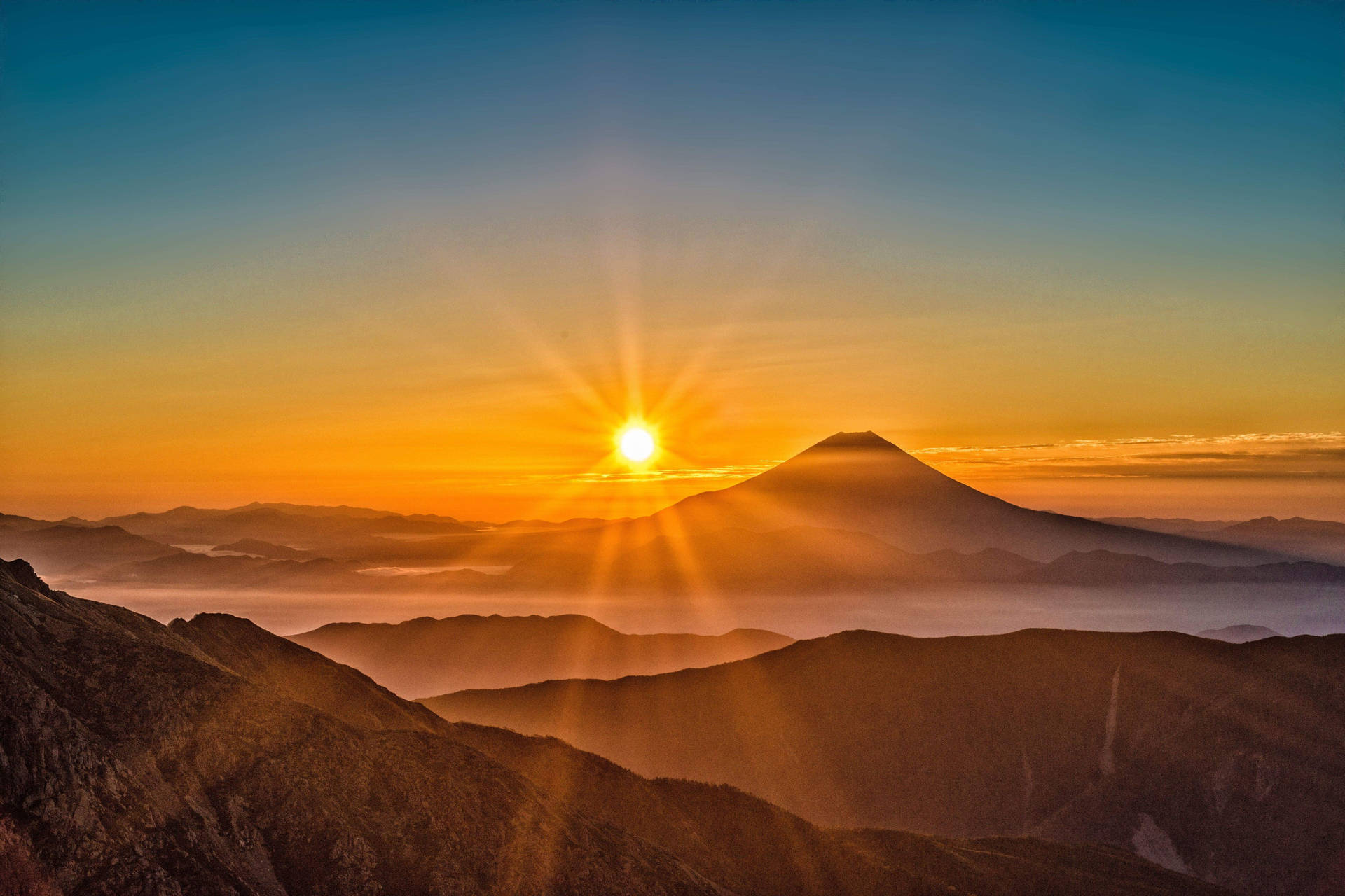 4k Landscape Mount Fuji Japan Sunset Wallpaper
