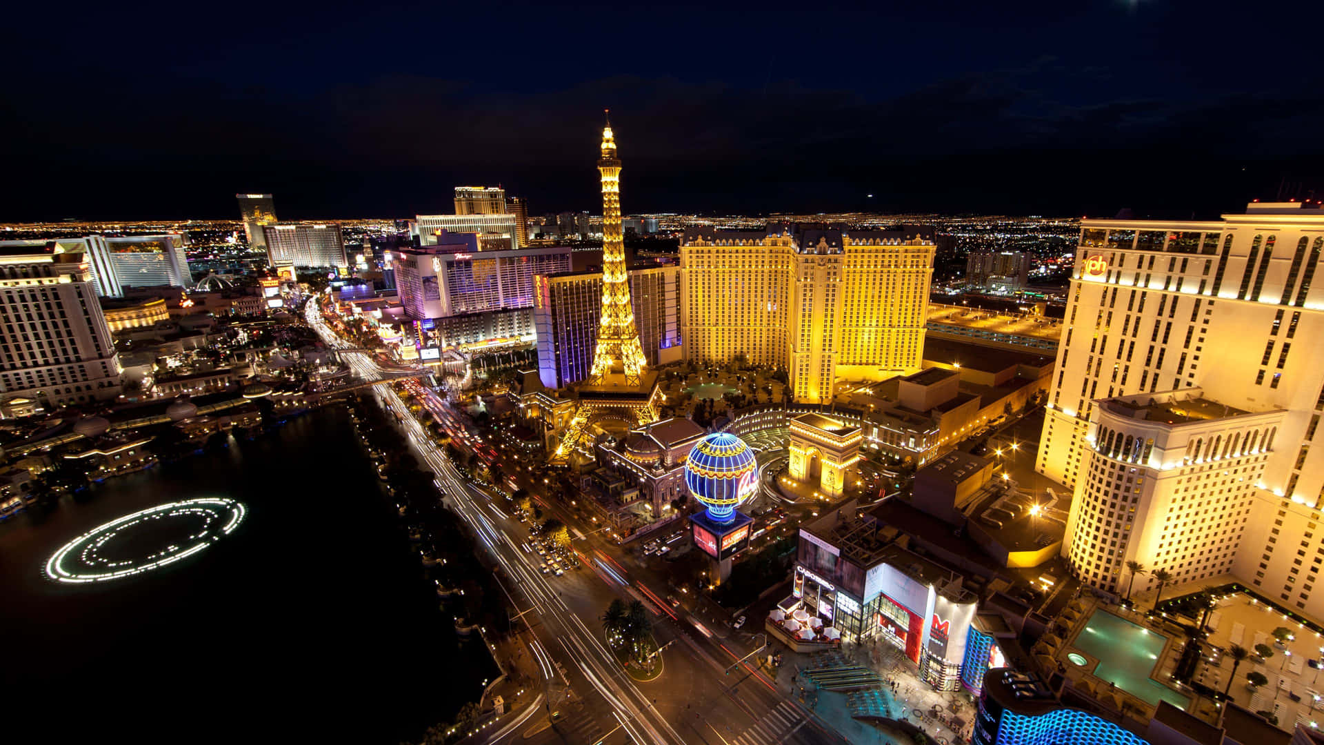 Verwandteschlüsselwörter: Las Vegas Strip, Nachthimmel, Lichter, Hochauflösend, Lebendig, Stadtbild, Gebäude