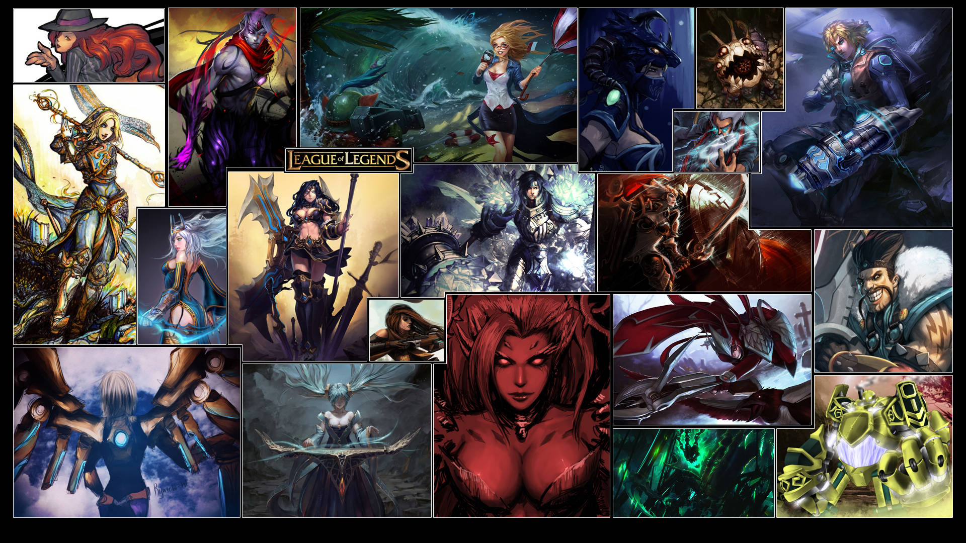 4k League Of Legends Video Game Collage Wallpaper