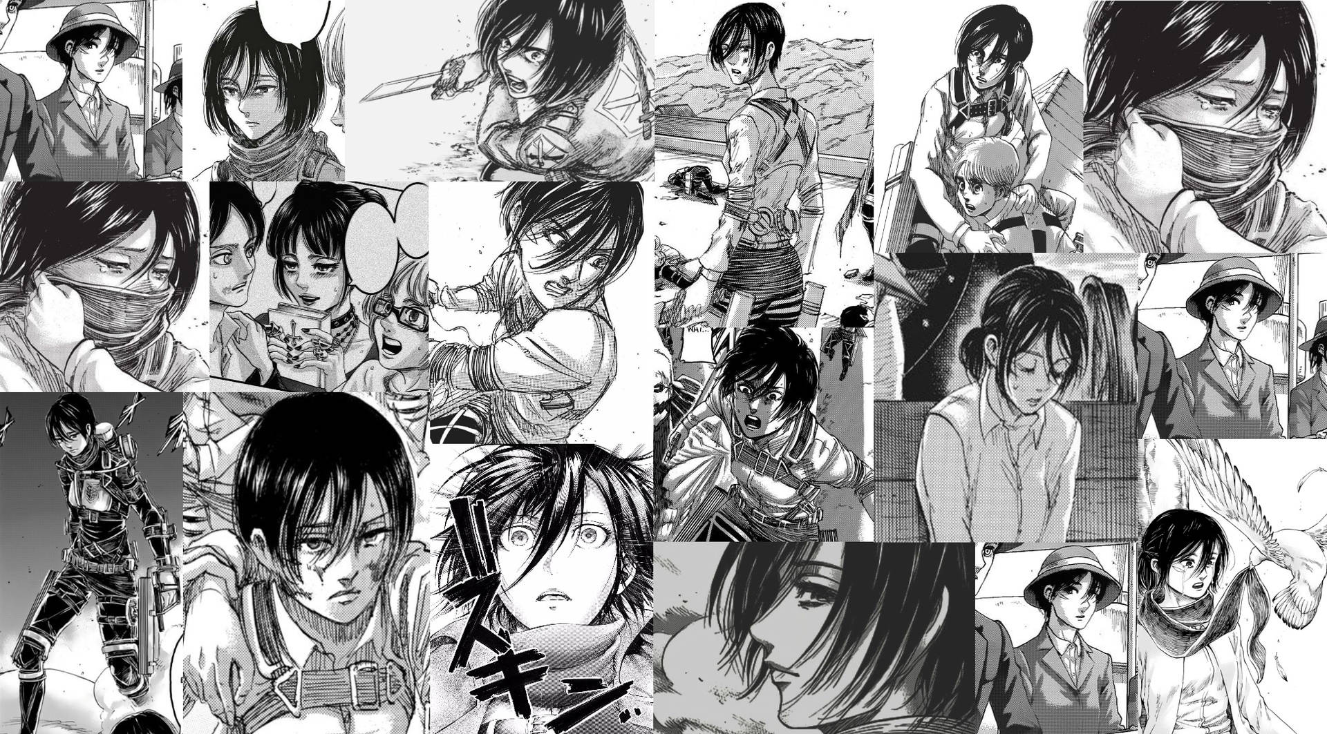 4k Manga Mikasa Ackerman. Wallpaper