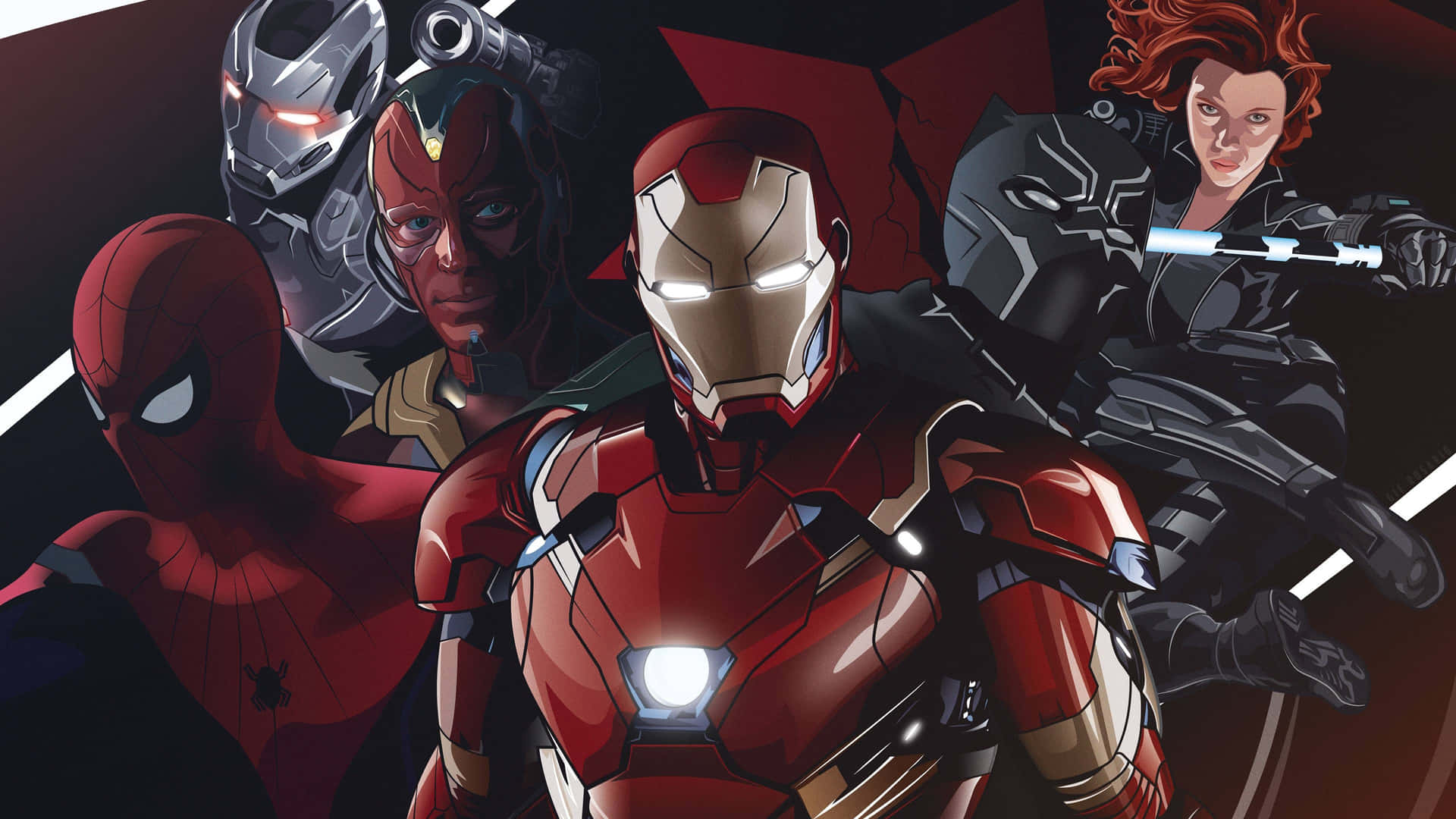 Eccitantesfondo Di Collage Di Marvel Heroes In 4k