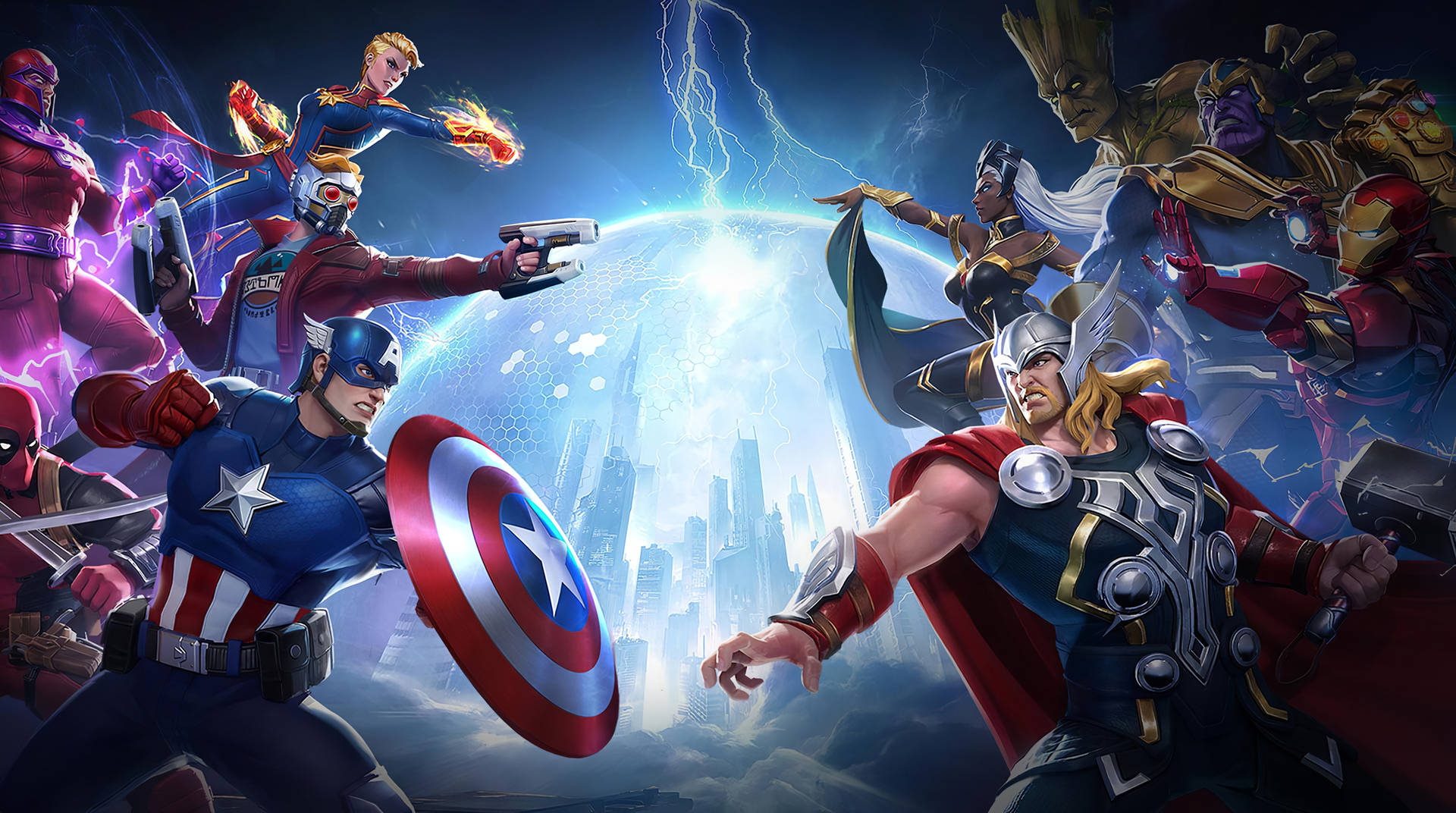 4k Marvel Super War Poster Background