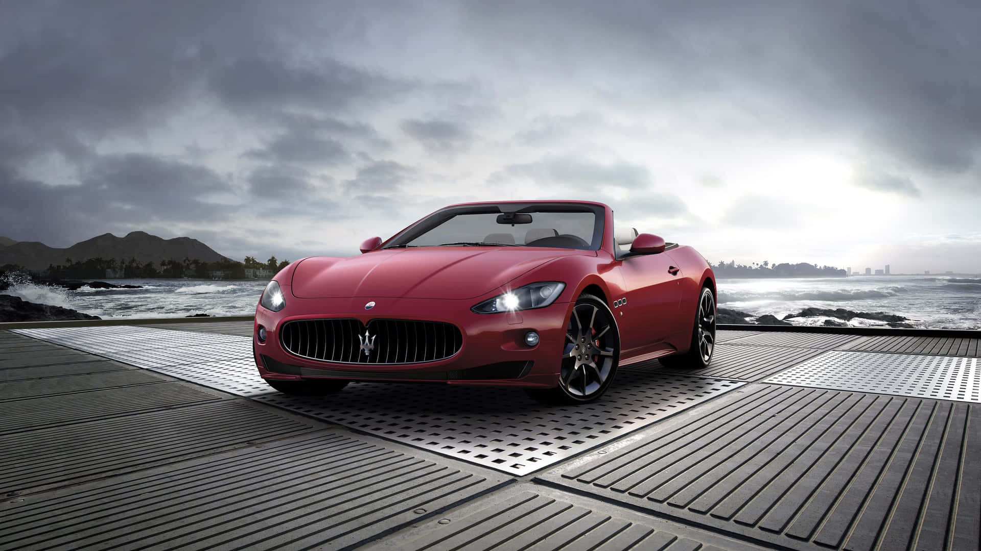 Maseratirojo Estacionado 4k Fondo de pantalla