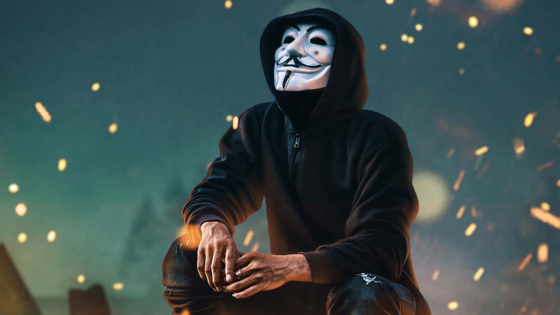 4k Mask Anonymous Joker Man Wallpaper