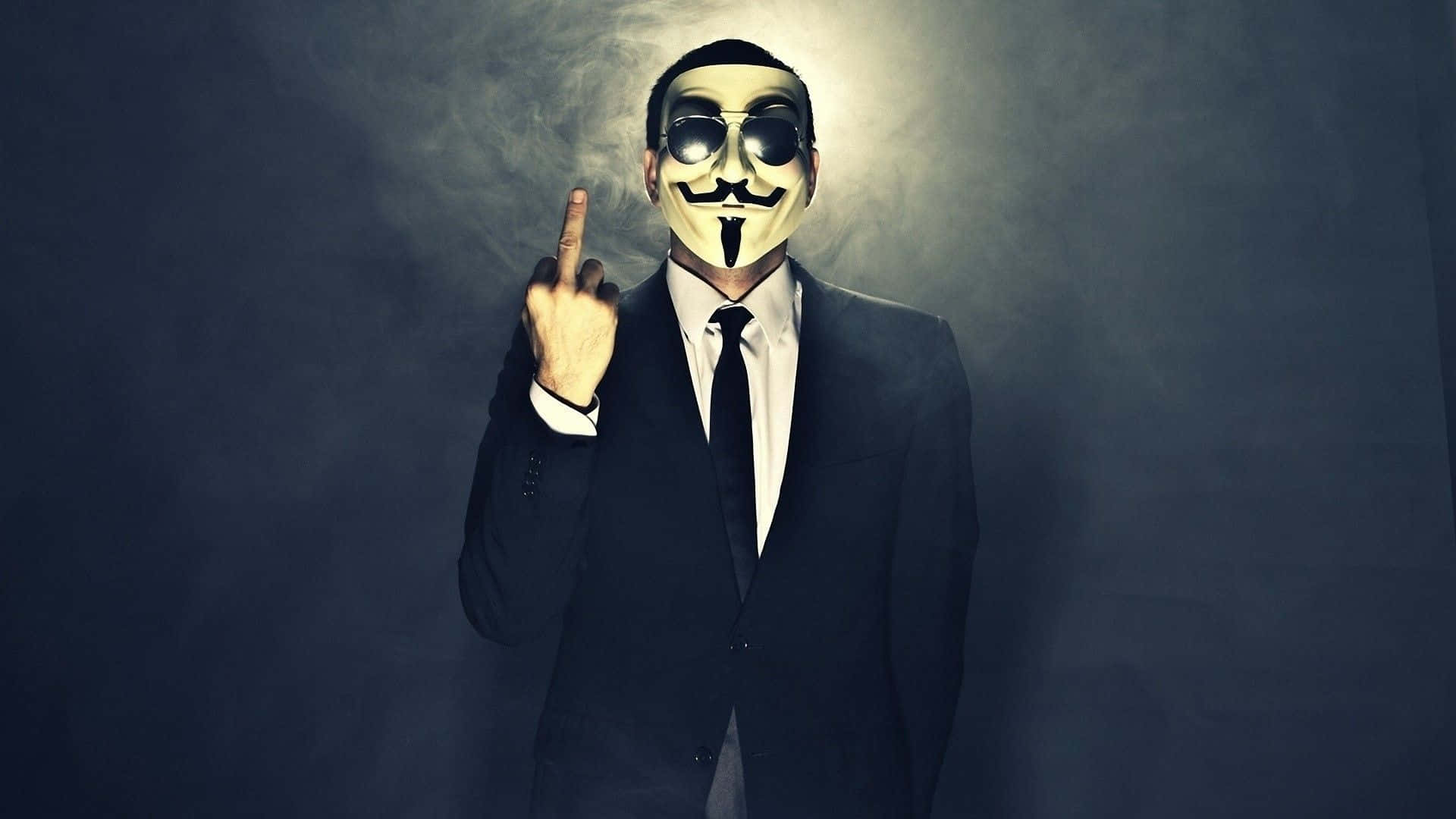 4k Mask Anonymous Man With Dirty Finger Wallpaper
