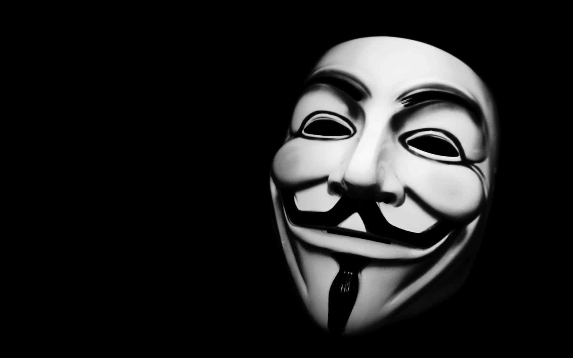 4k Sort & Hvid anonym Hacker Maske Foto Wallpaper