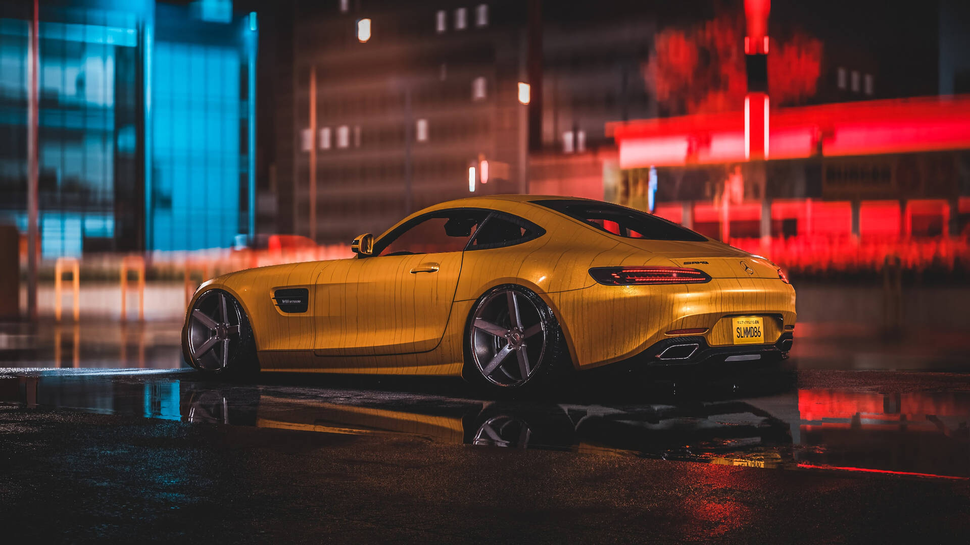 4k Mercedes Yellow In Street