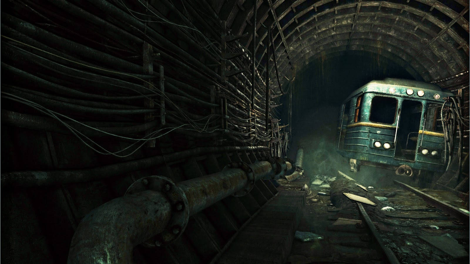 4k Metro 2033 Abandoned Vehicle In Tunnel Wallpaper