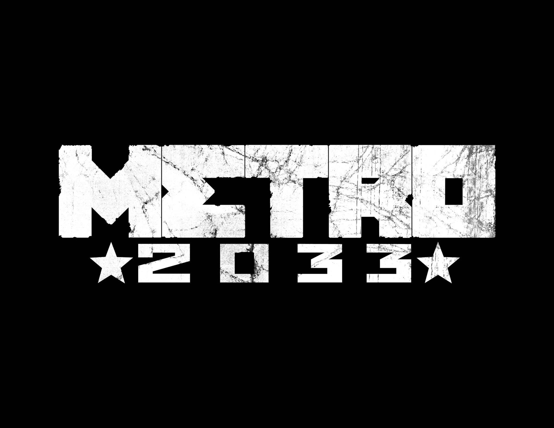 4k Metro 2033 Logo På Sort Wallpaper
