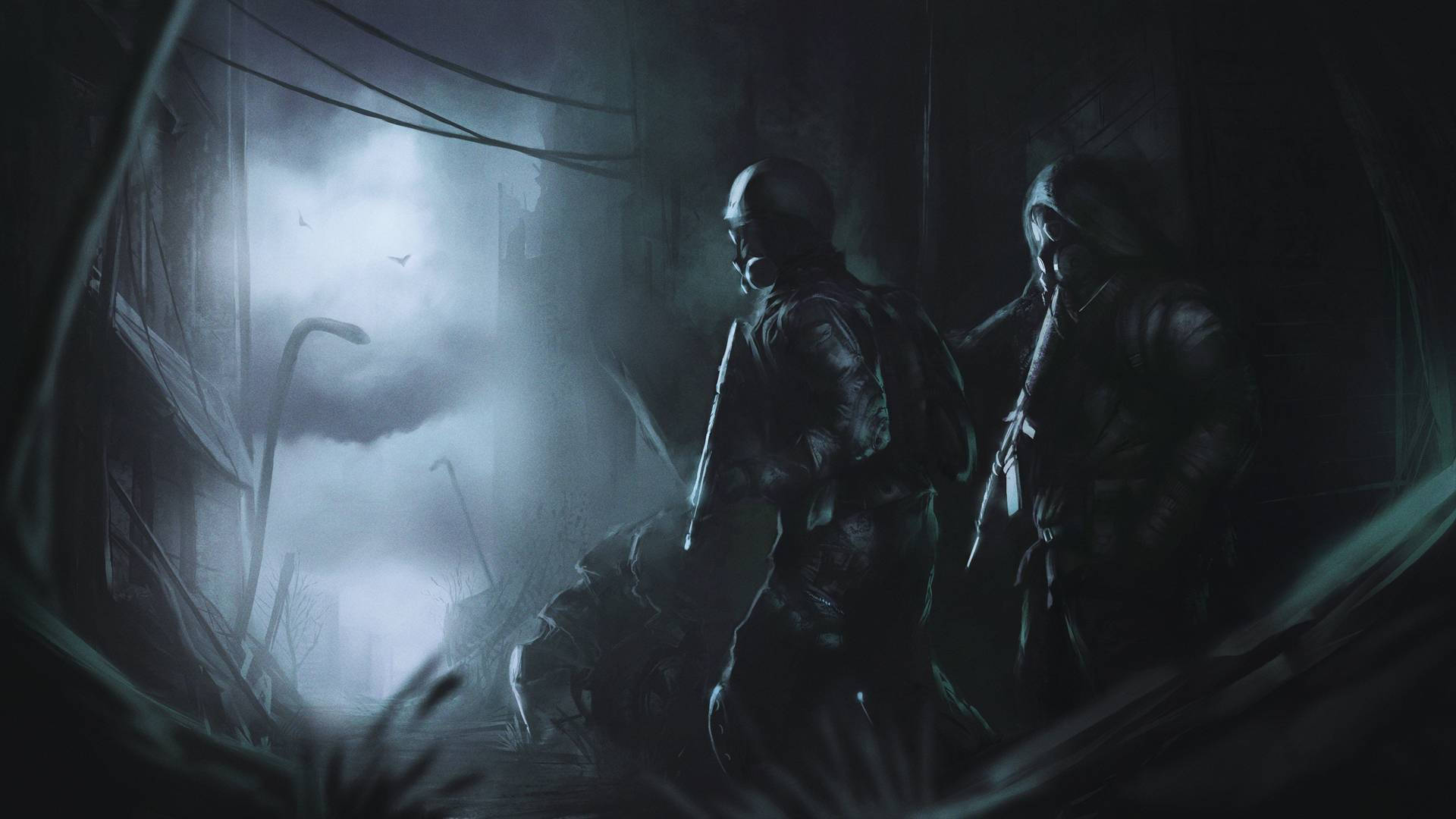 4k Metro 2033 Two Soldiers Hiding In Alley Wallpaper