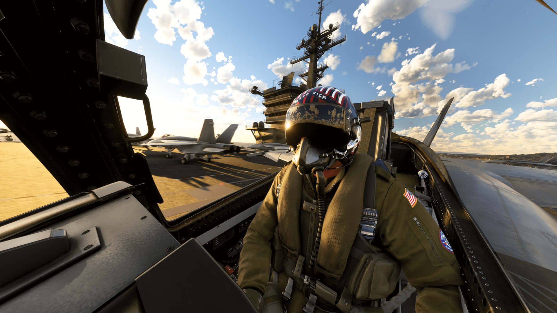 4k Microsoft Flight Simulator Background Pilot On A Fighter Jet
