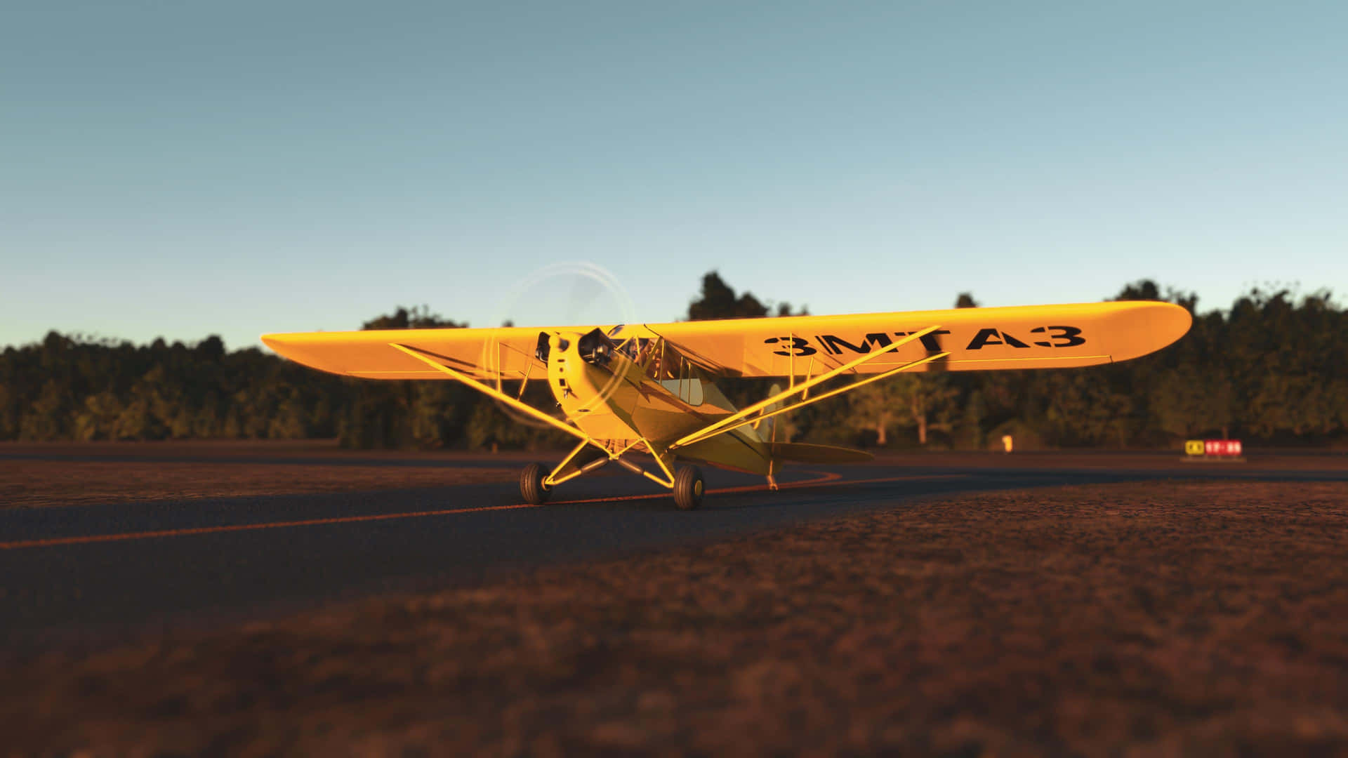4kmicrosoft Flight Simulator Bakgrund Gul Flygplan