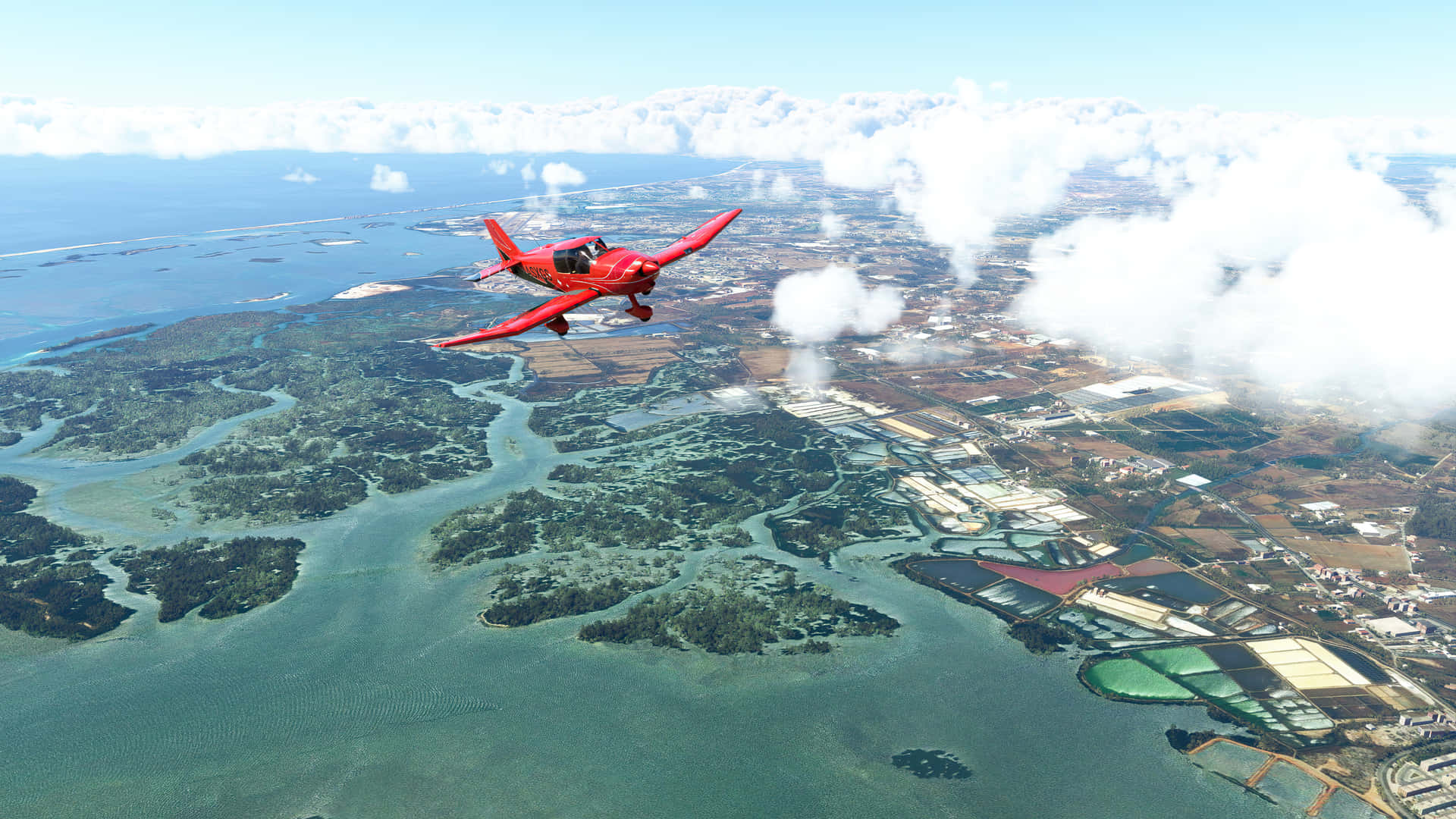 Meravigliosavisualizzazione In Risoluzione 4k Dell'azione Di Microsoft Flight Simulator.