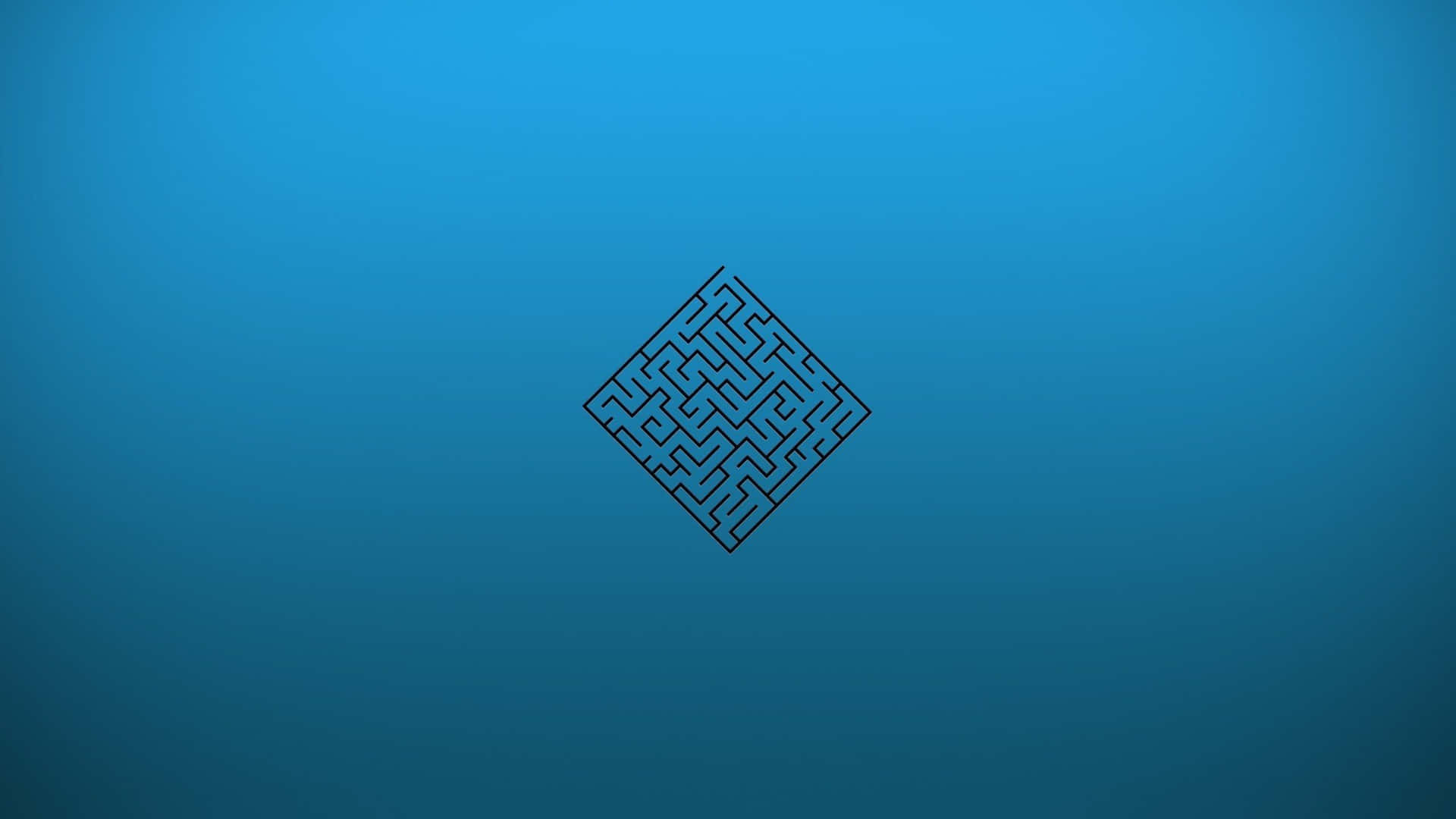 4k Minimal Blue Maze Puzzle Wallpaper