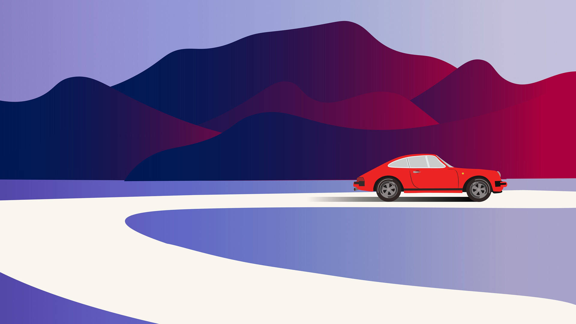 Download 4k Minimalist Car Near Mountain Wallpaper 