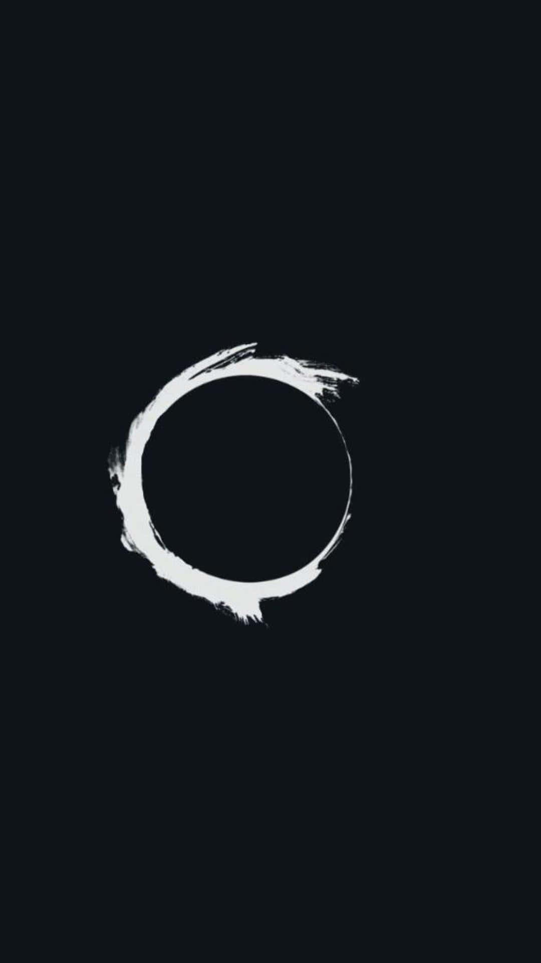 En hvid cirkel på en sort baggrund Wallpaper