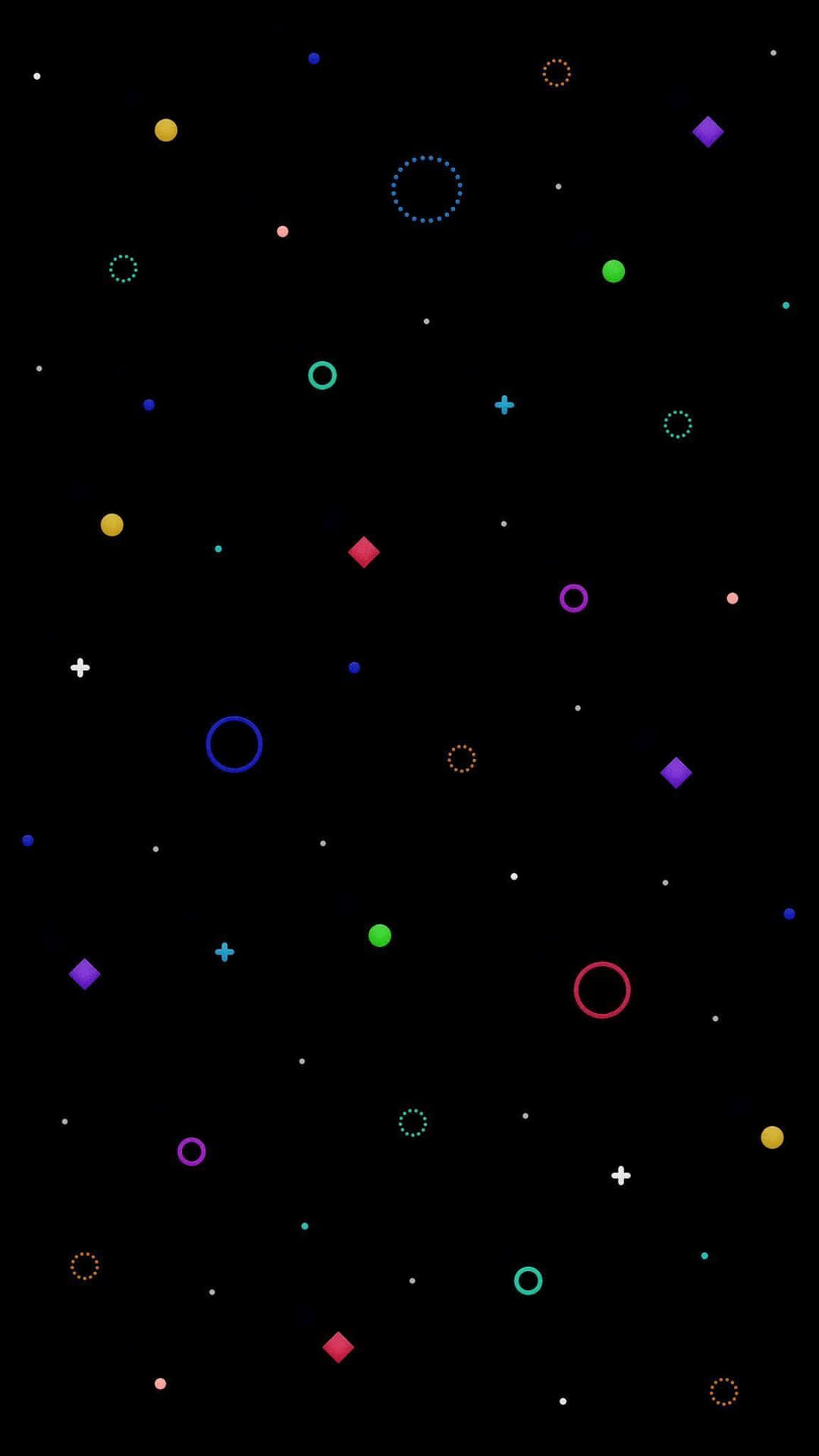 En sort baggrund med farverige cirkler og prikker Wallpaper