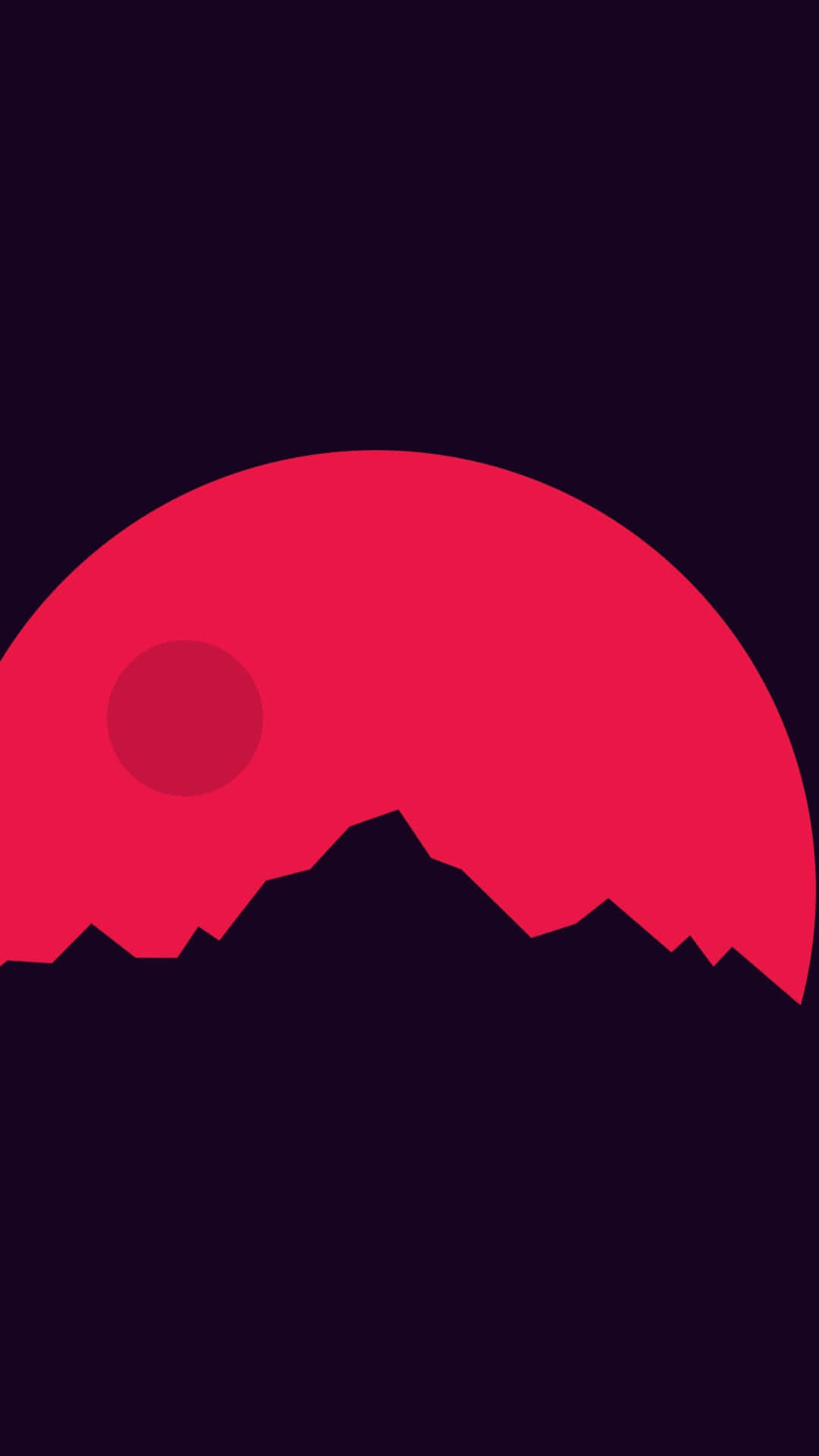 Unapuesta De Sol Roja Con Montañas Al Fondo. Fondo de pantalla