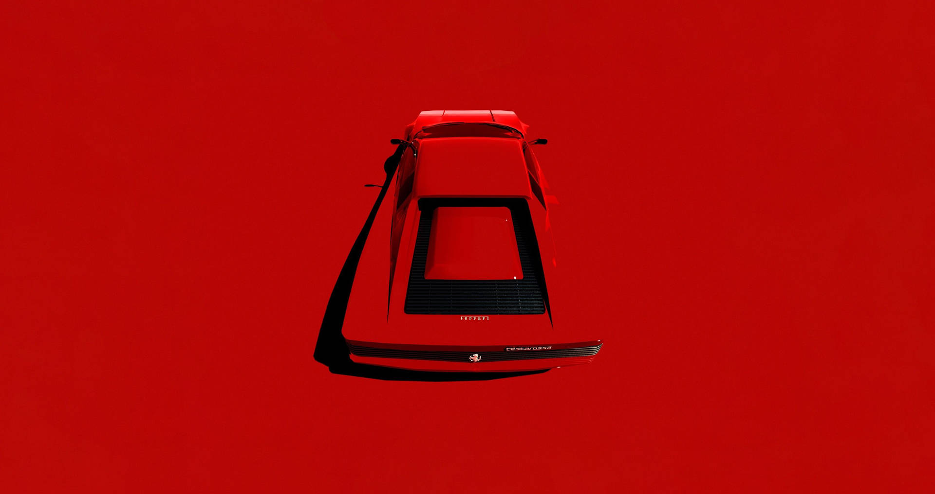 4kminimalistisk Röd Bil. Wallpaper